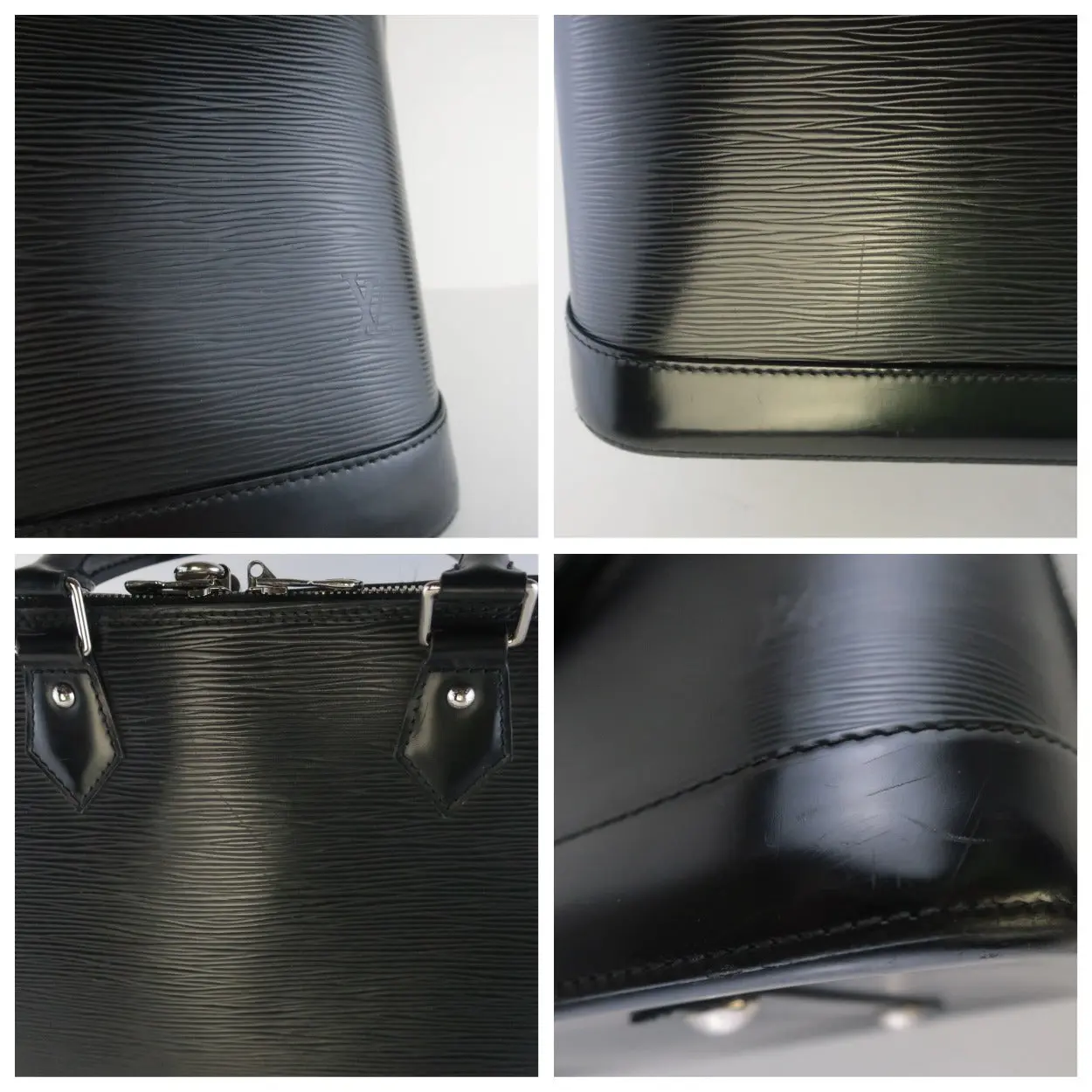 Louis Vuitton Black Epi Leather Alma MM Bag - Image 10