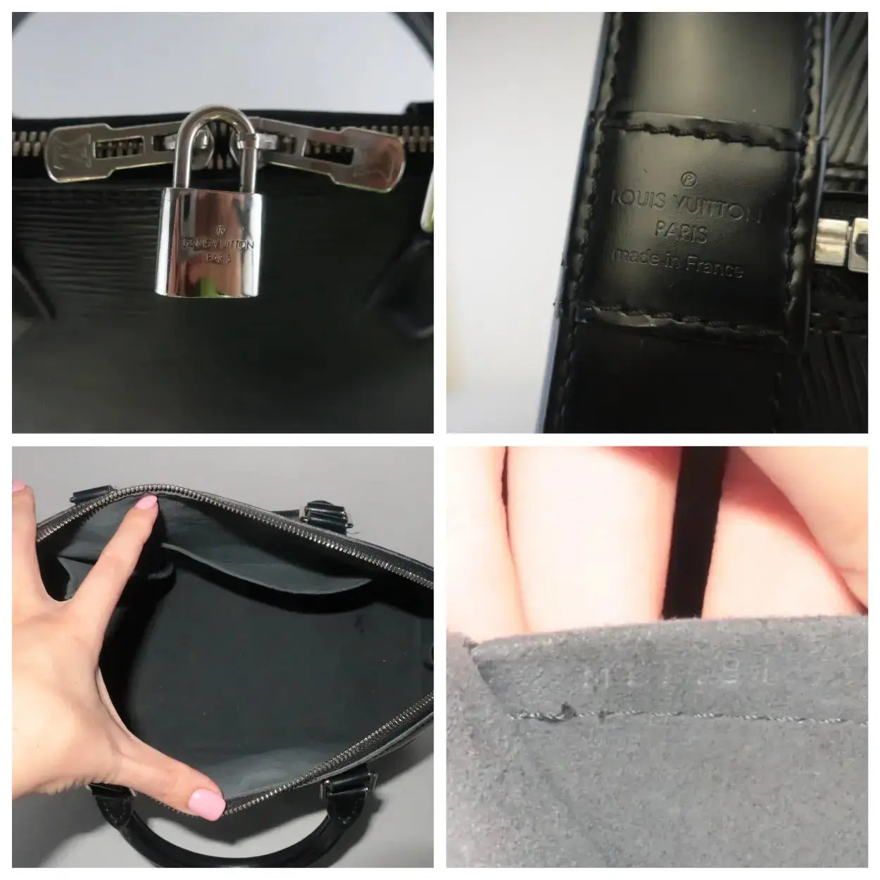 Louis Vuitton Black Epi Leather Alma MM Bag - Image 11