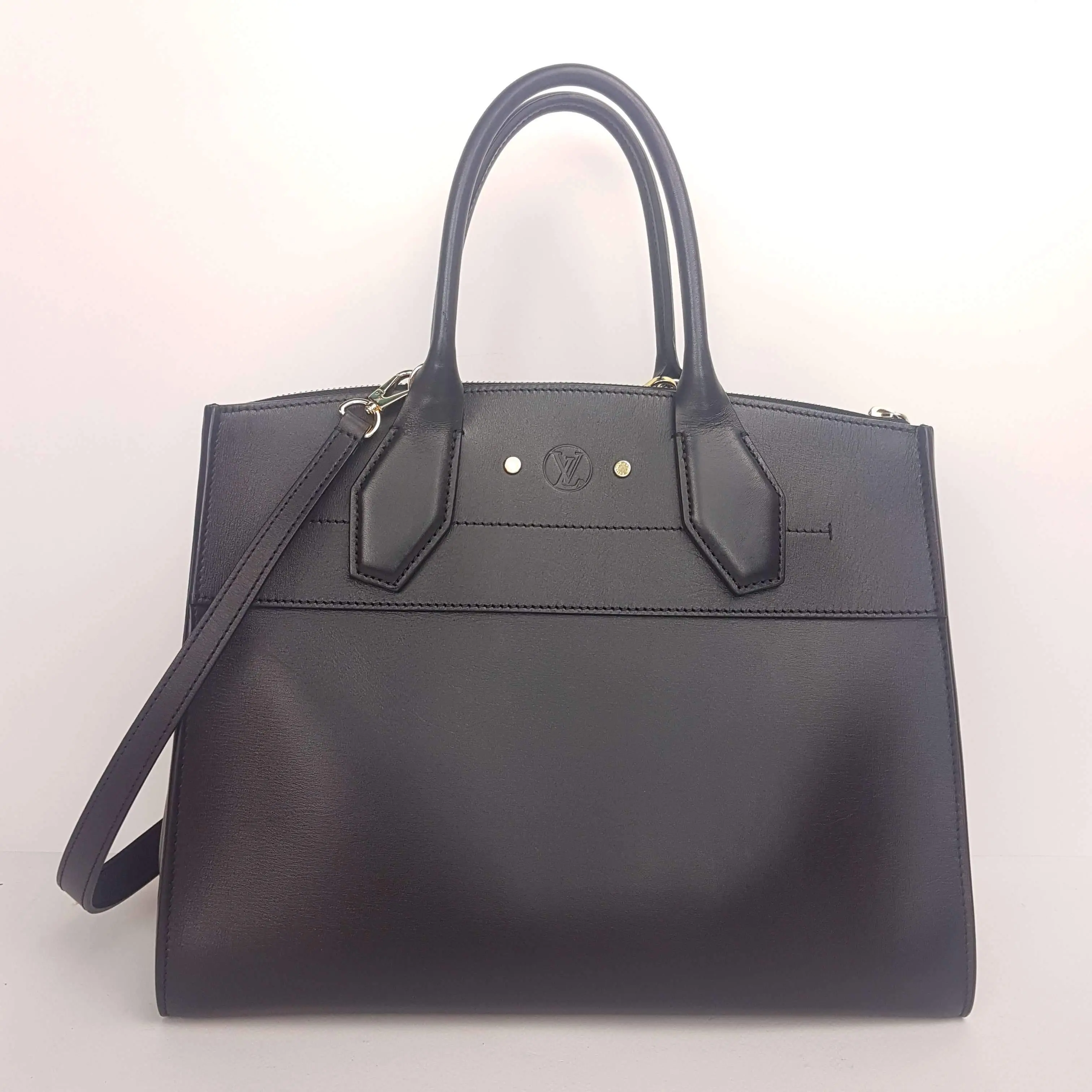 Louis Vuitton Black Leather City Steamer MM Bag - Image 5