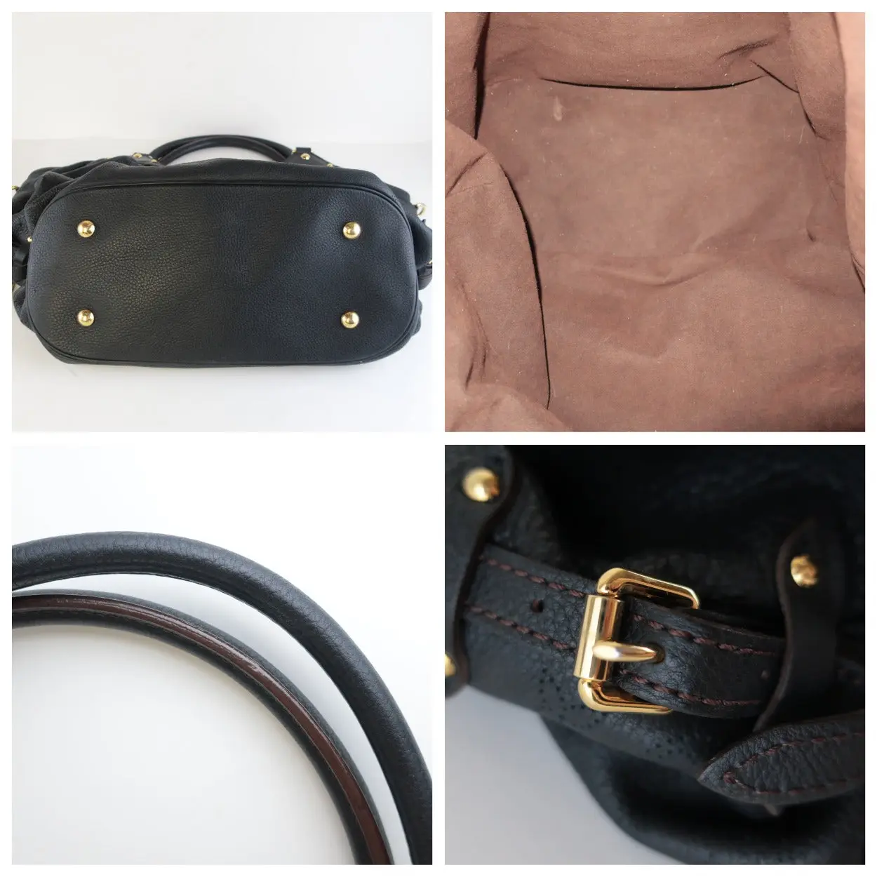 Louis Vuitton Black Leather Mahina Hobo L bag - Image 13