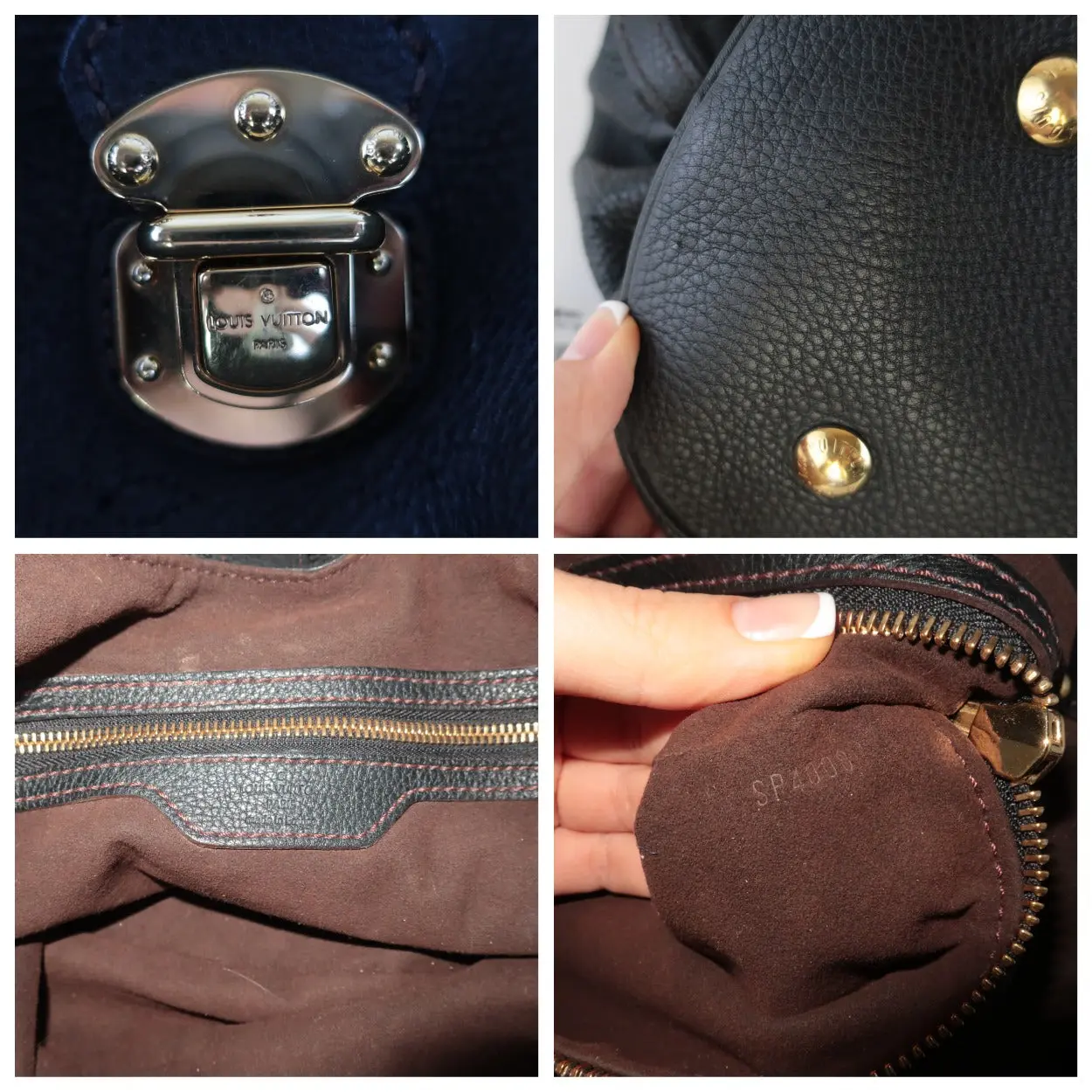 Louis Vuitton Black Leather Mahina Hobo L bag - Image 18