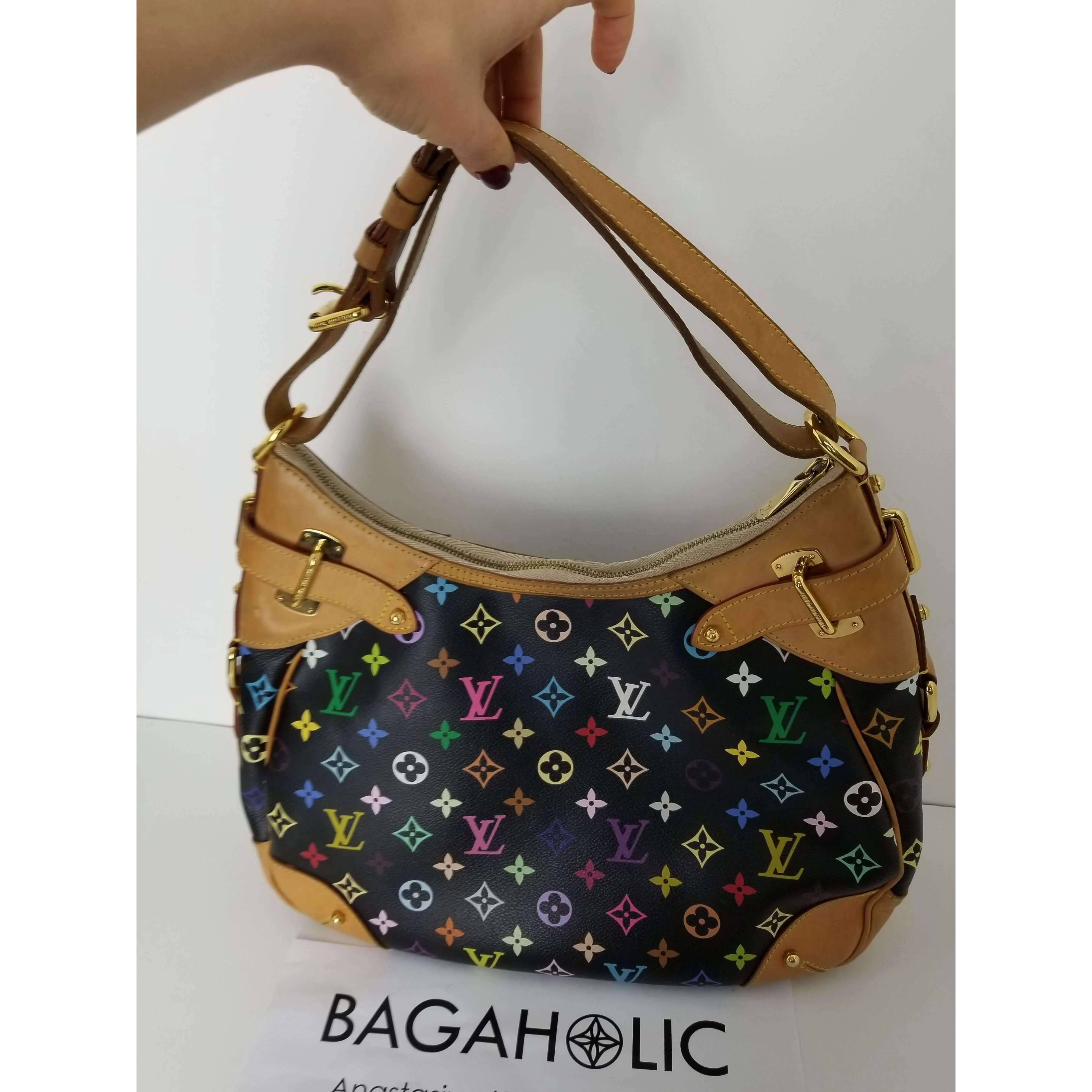 Louis Vuitton Black Monogram Multicolor Greta Bag - Image 24