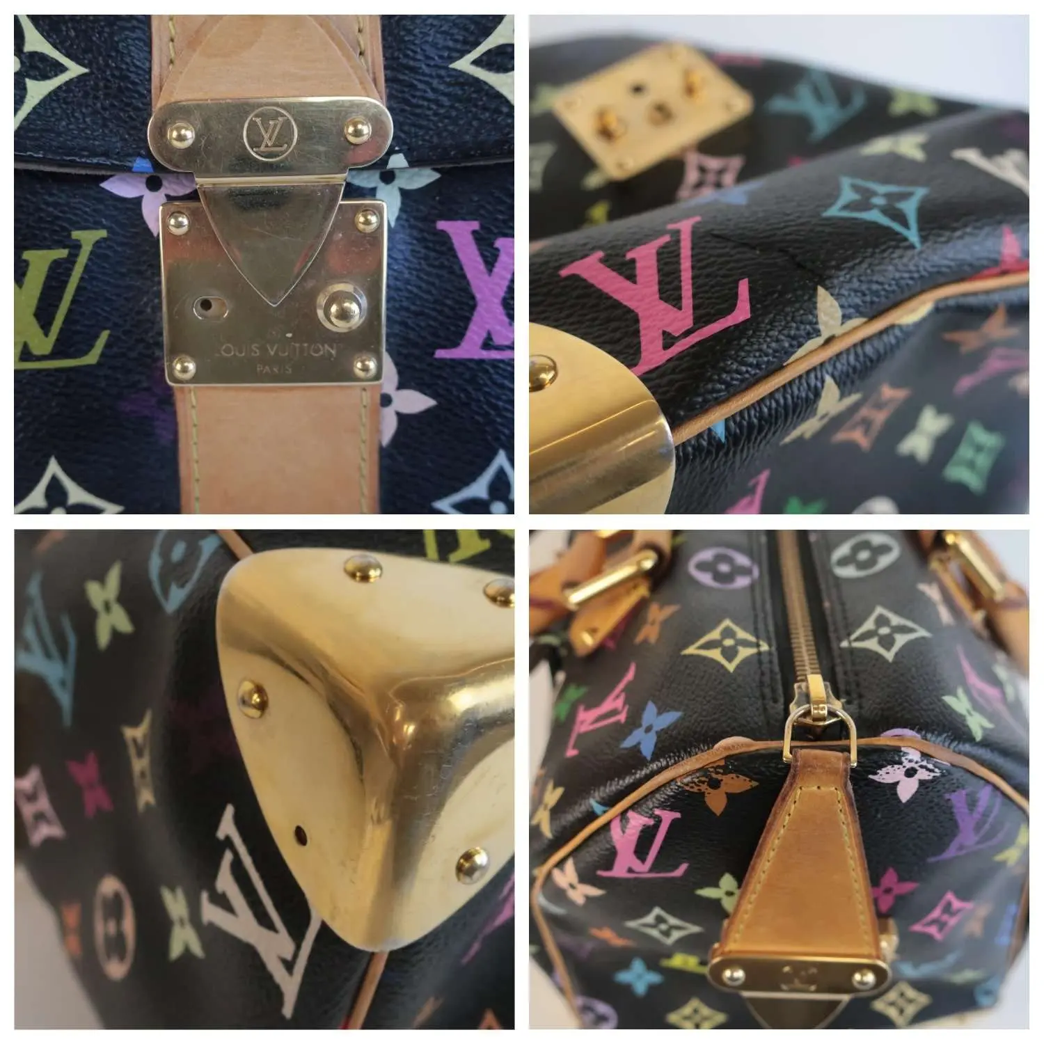 Louis Vuitton Black Monogram Multicolor Speedy 30 Bag - Image 9