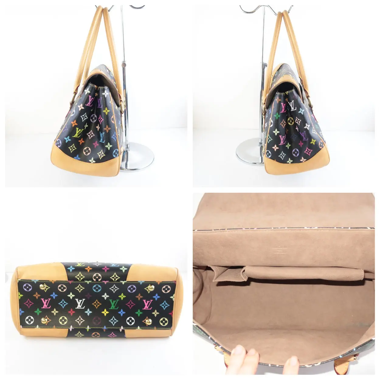 Louis Vuitton Black Monogram Multicolore Beverly GM Bag - Image 13