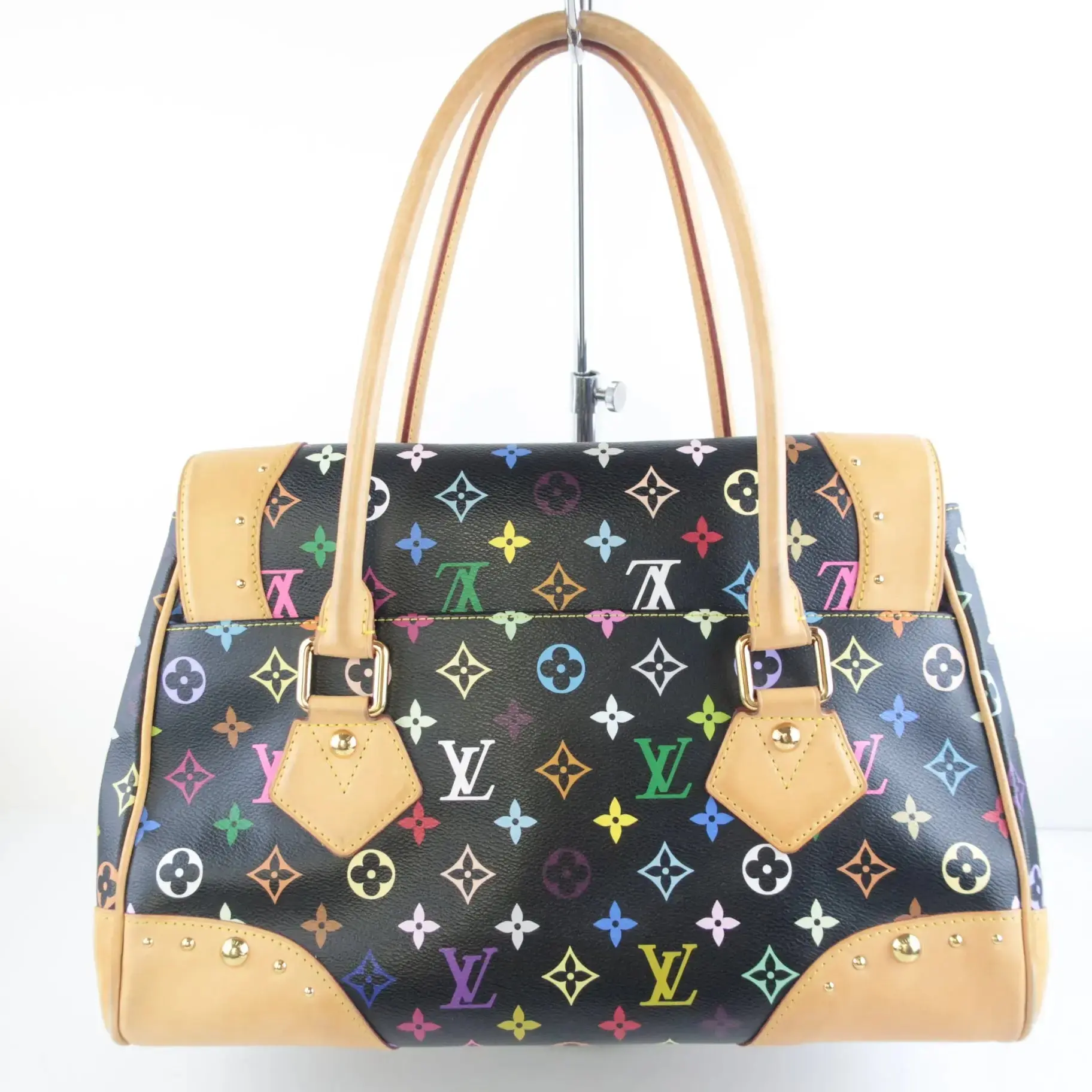 Louis Vuitton Black Monogram Multicolore Beverly GM Bag - Image 4