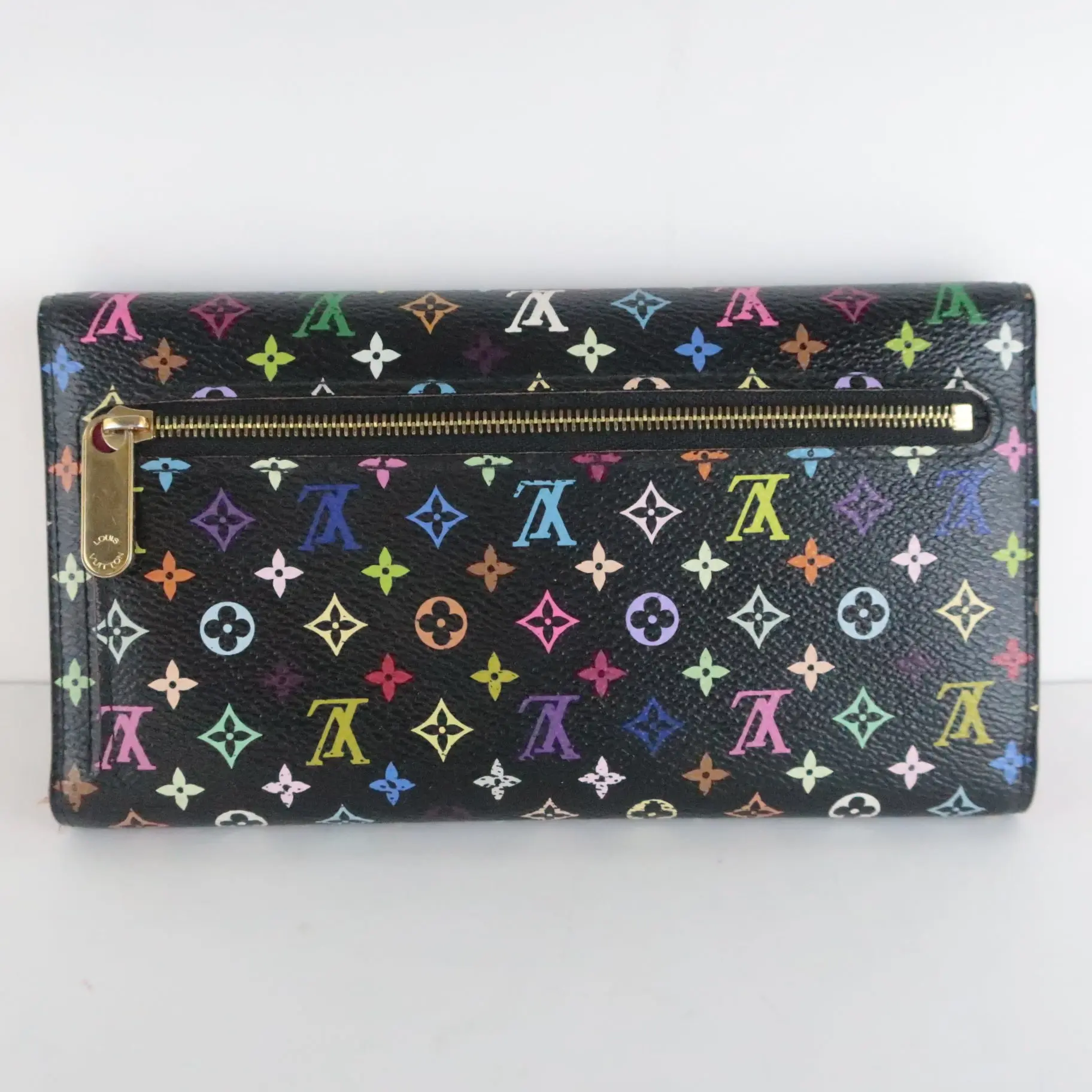 Louis Vuitton Black Monogram Multicolore Eugenie Wallet - Image 4