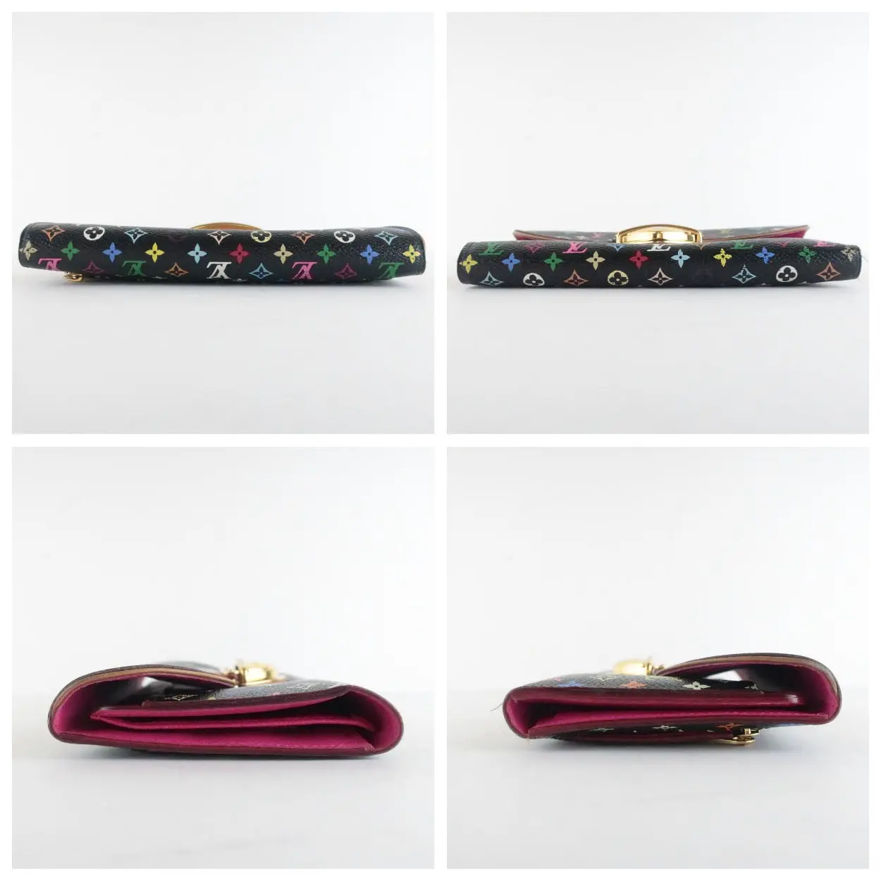 Louis Vuitton Black Monogram Multicolore Eugenie Wallet - Image 9