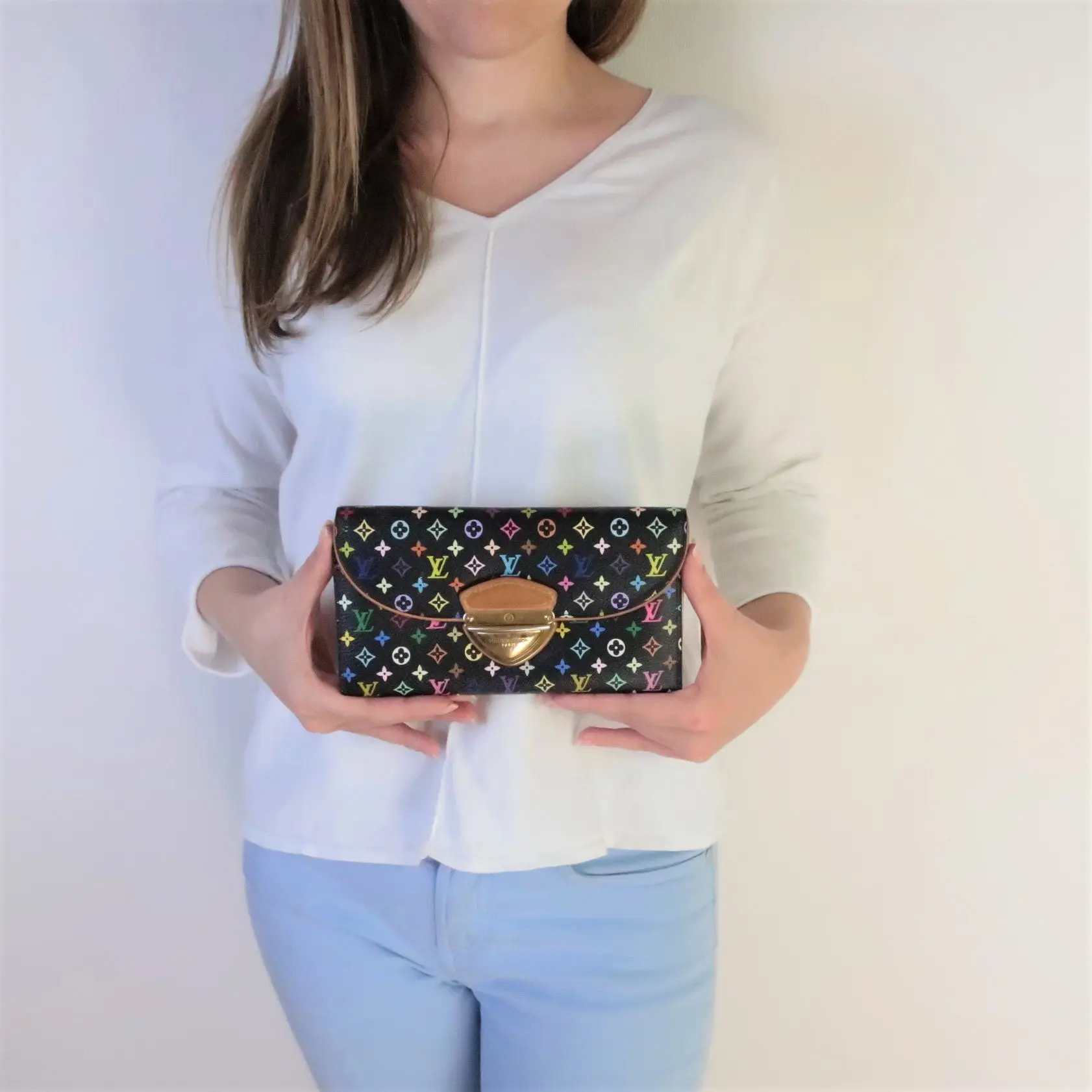 Louis Vuitton Black Monogram Multicolore Eugenie Wallet