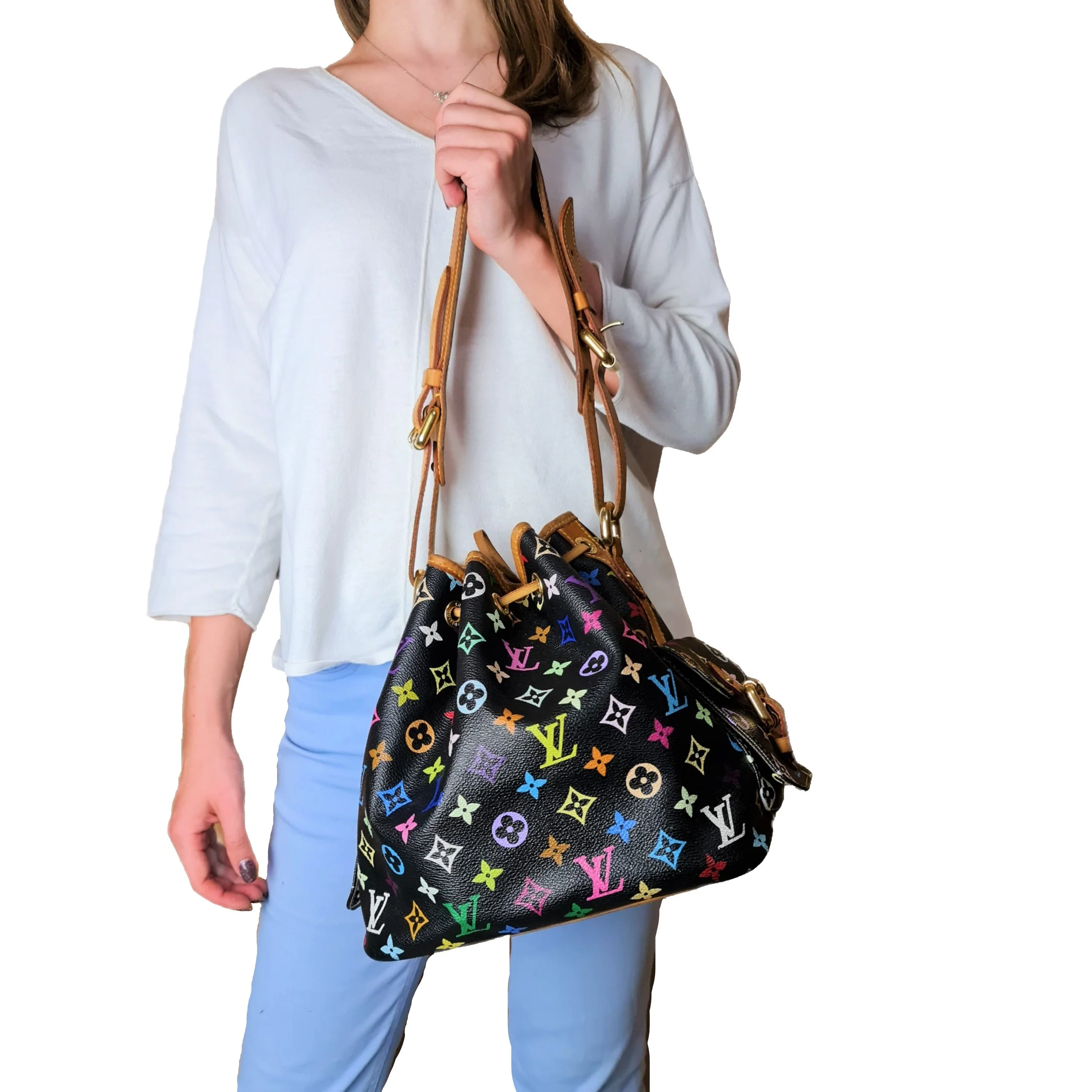 Louis Vuitton Noir Multicolore Petit Noe Bag