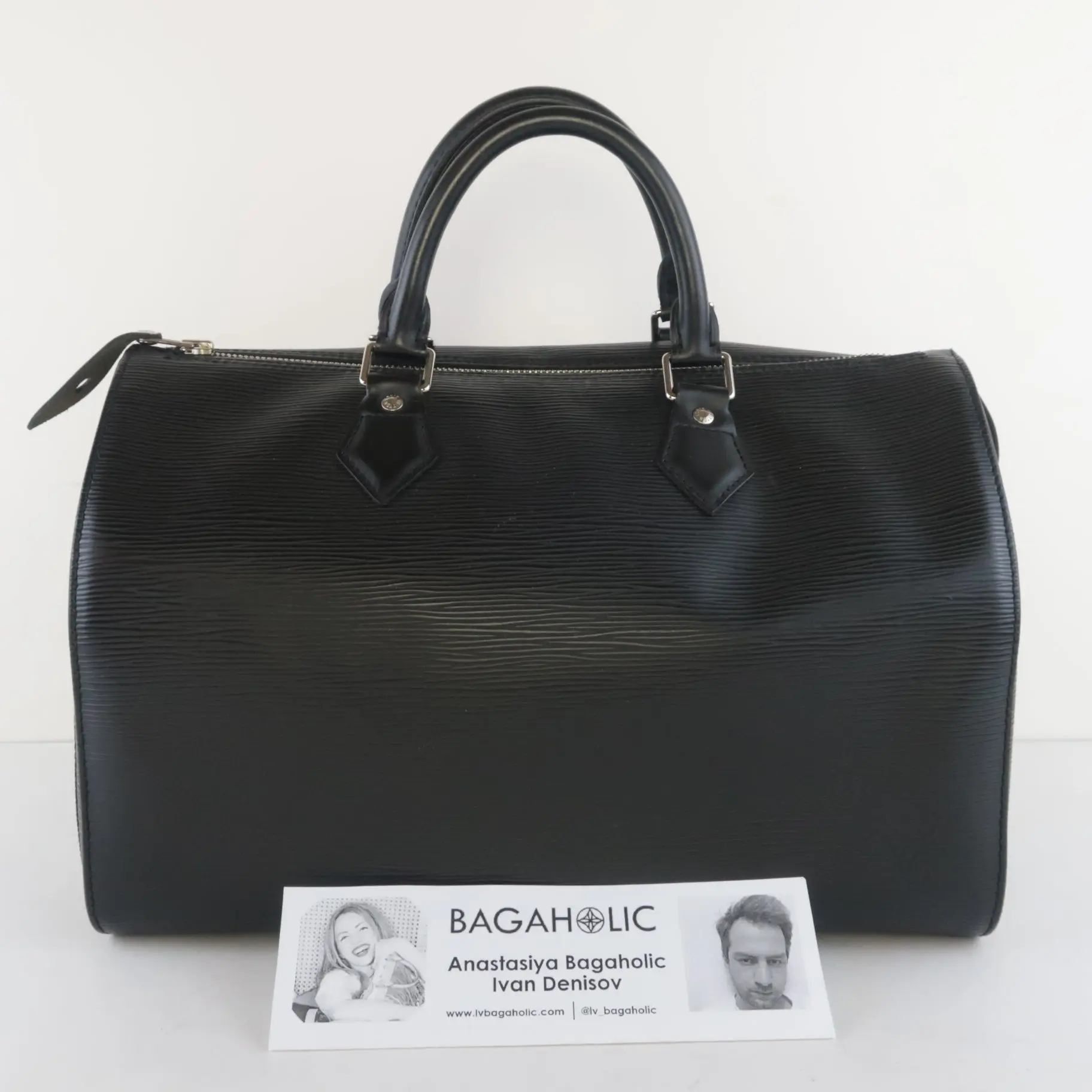 Louis Vuitton Black Epi Speedy 35 Handbag - Image 3