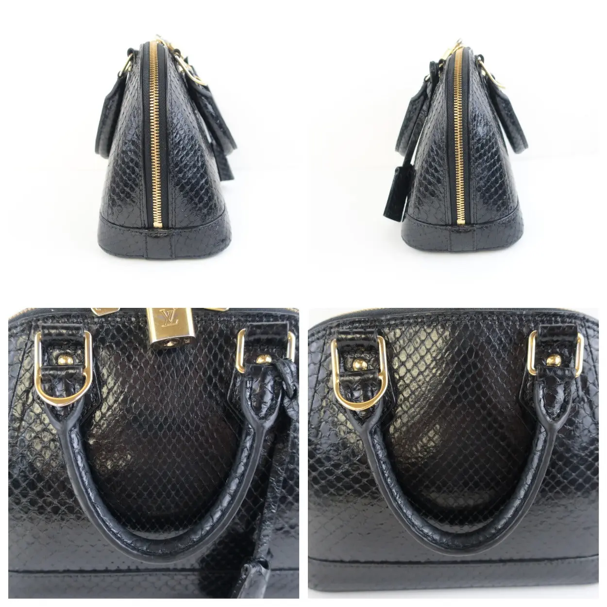 Louis Vuitton Black Python Alma BB Crossbody Bag - Image 9