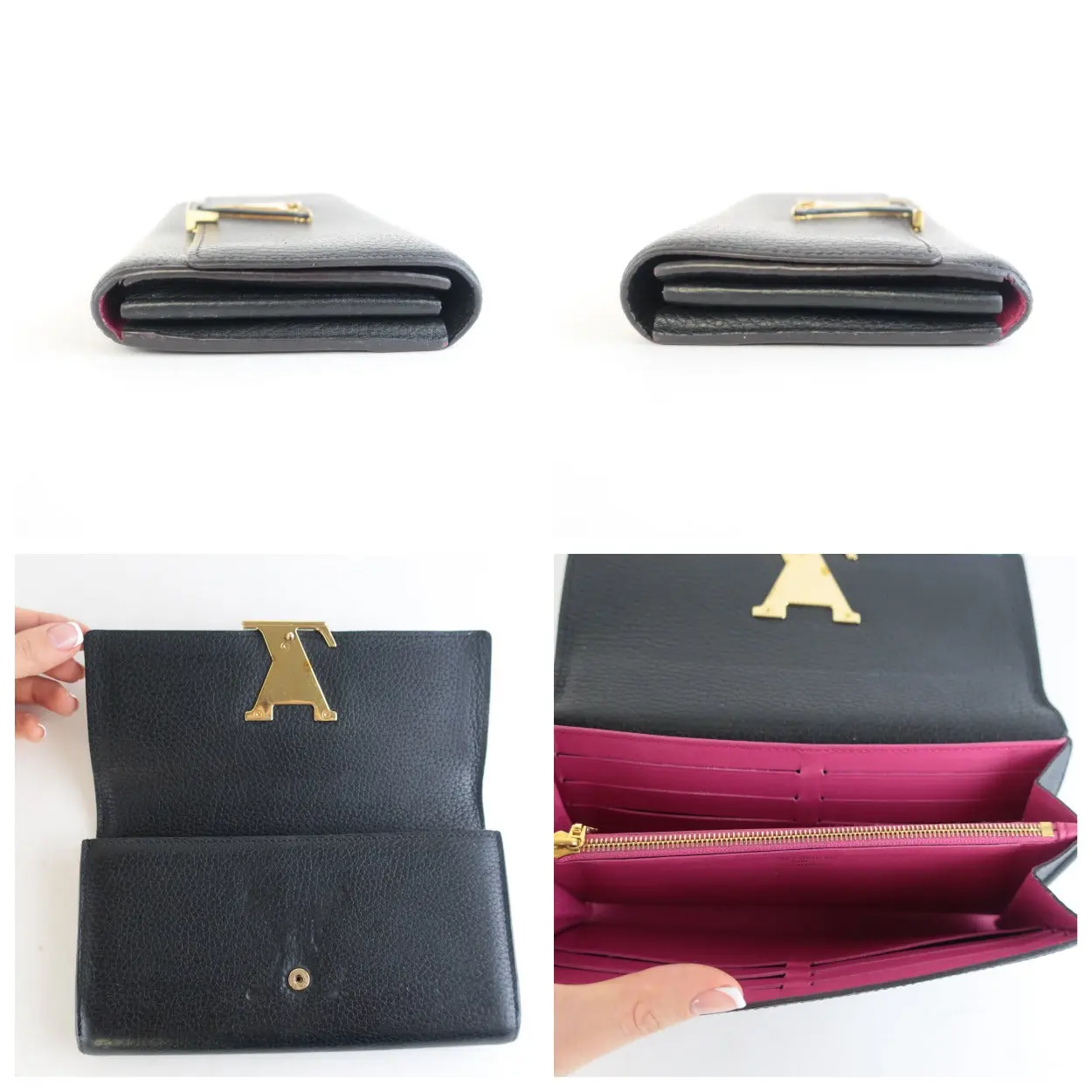 Louis Vuitton Black Taurillon Leather Capucines Bag Wallet - Image 7