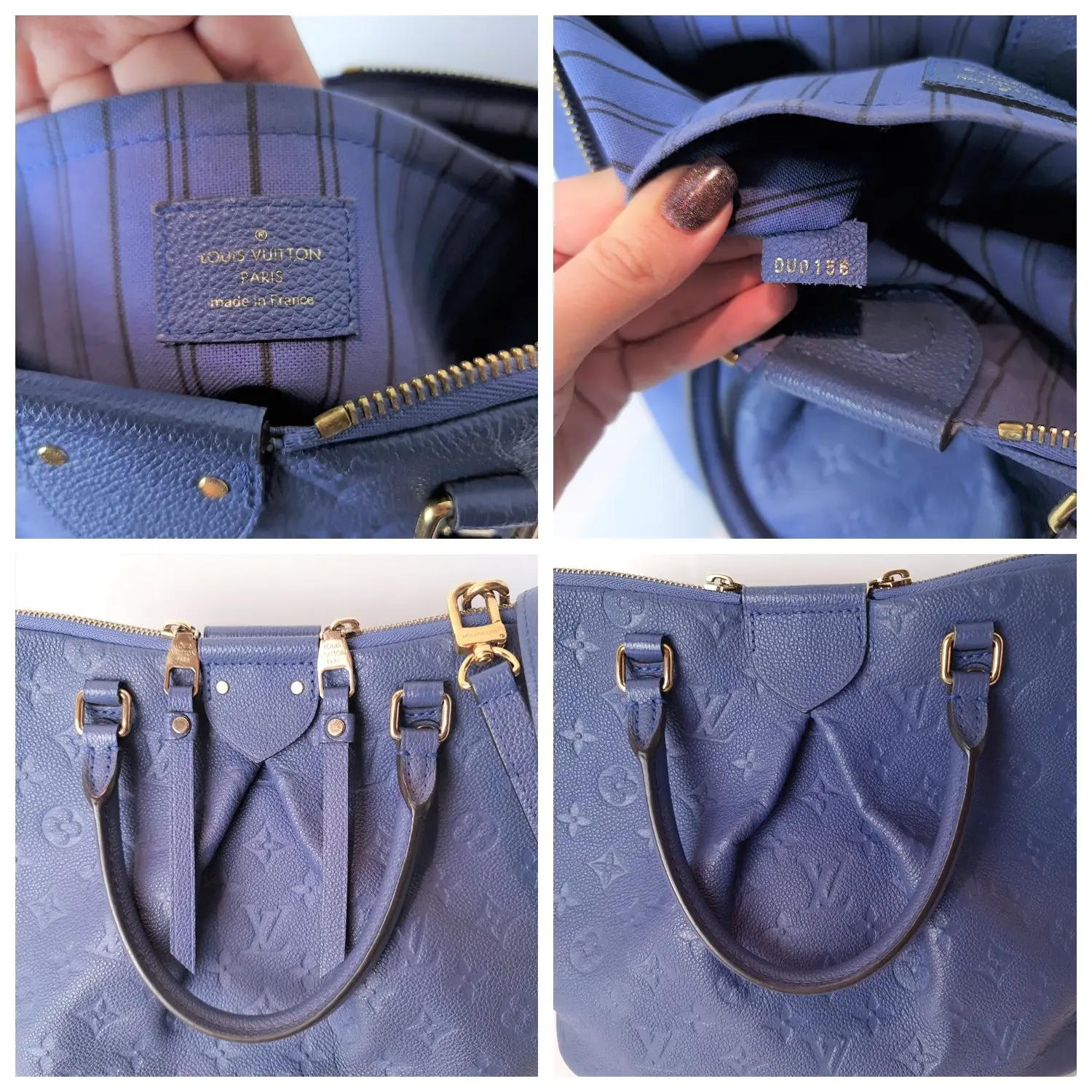 Louis Vuitton Blue Empreinte Leather Mazarine MM Bag - Image 10