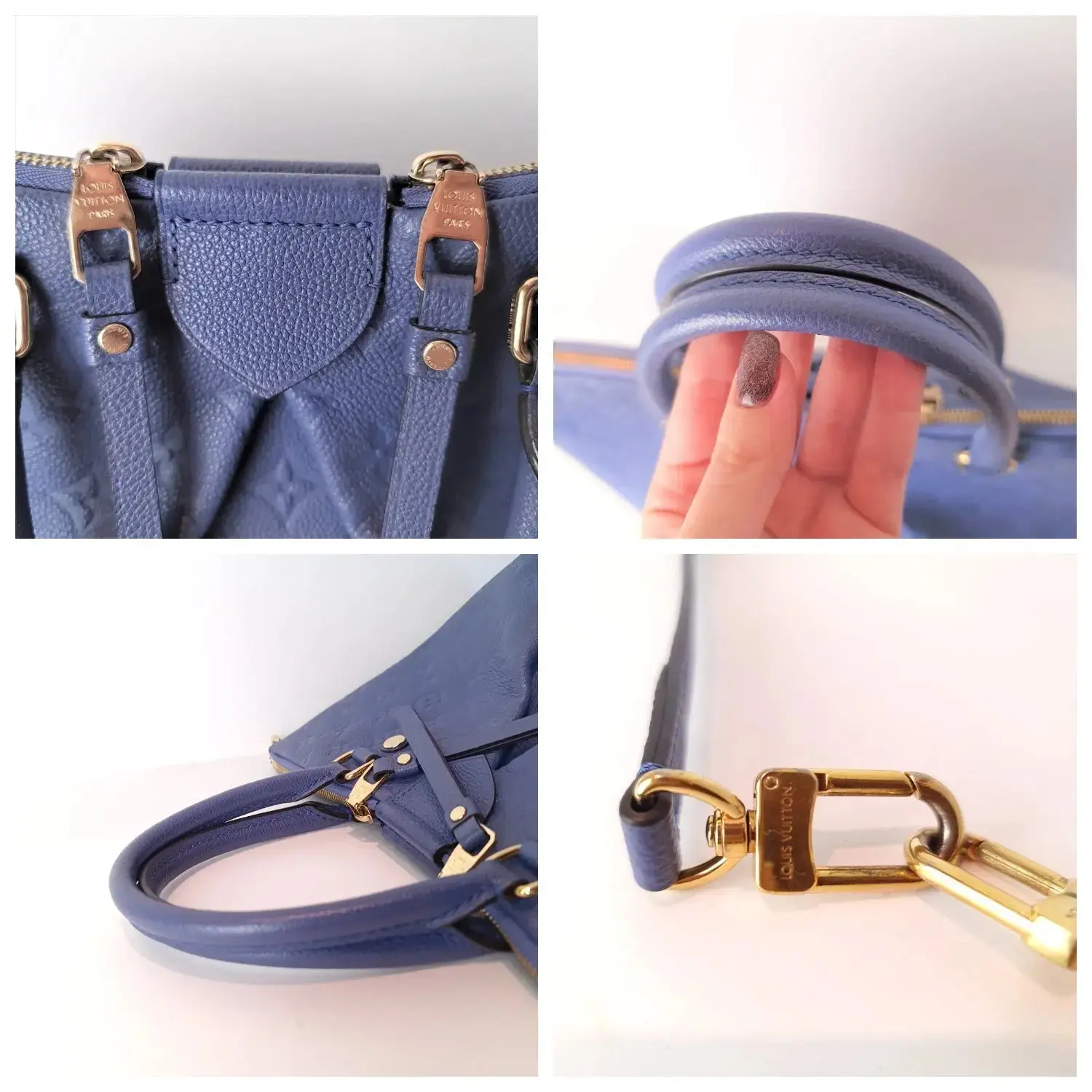 Louis Vuitton Blue Empreinte Leather Mazarine MM Bag - Image 8