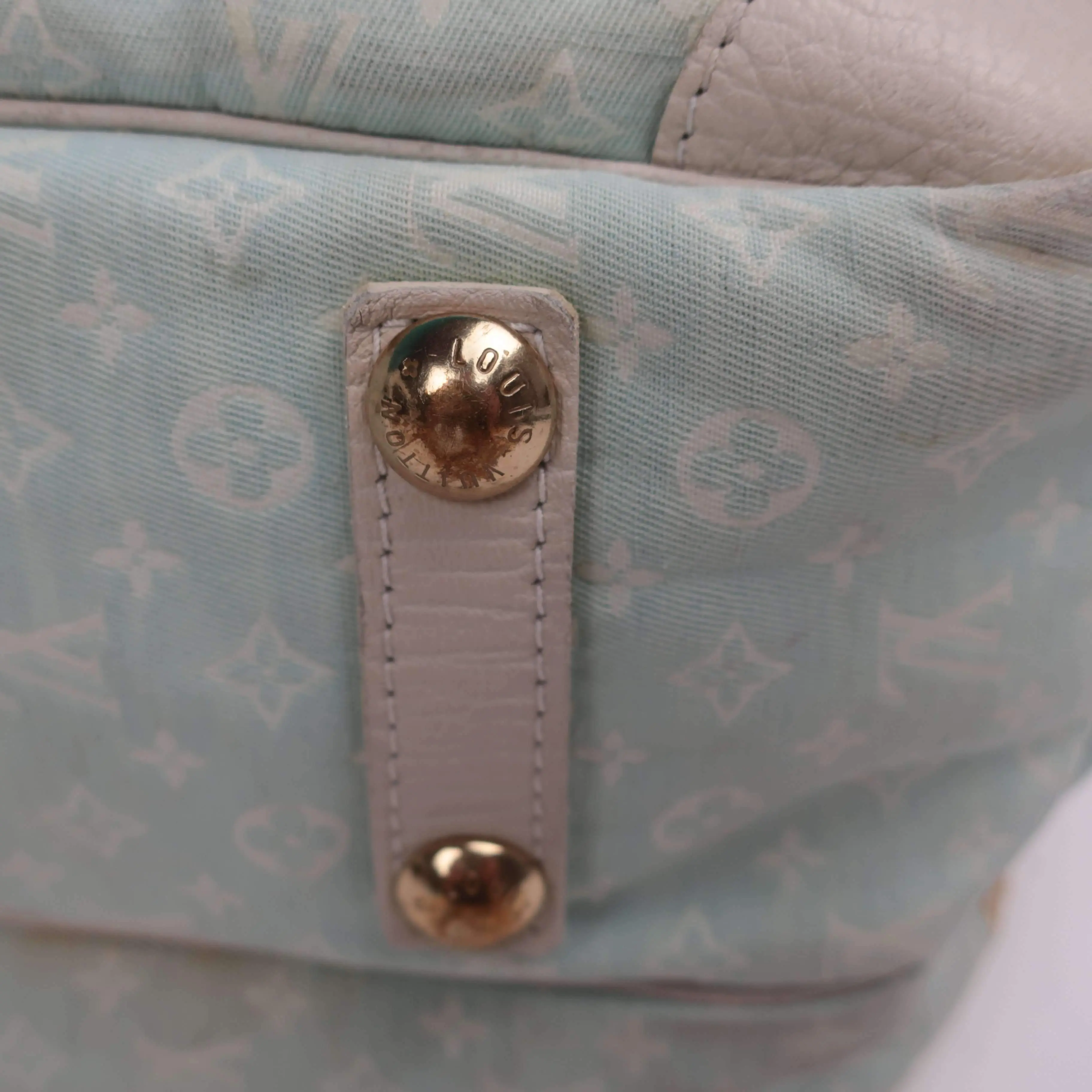 Louis Vuitton Blue Monogram Mini Lin Diaper Bag with diaper board - Image 15