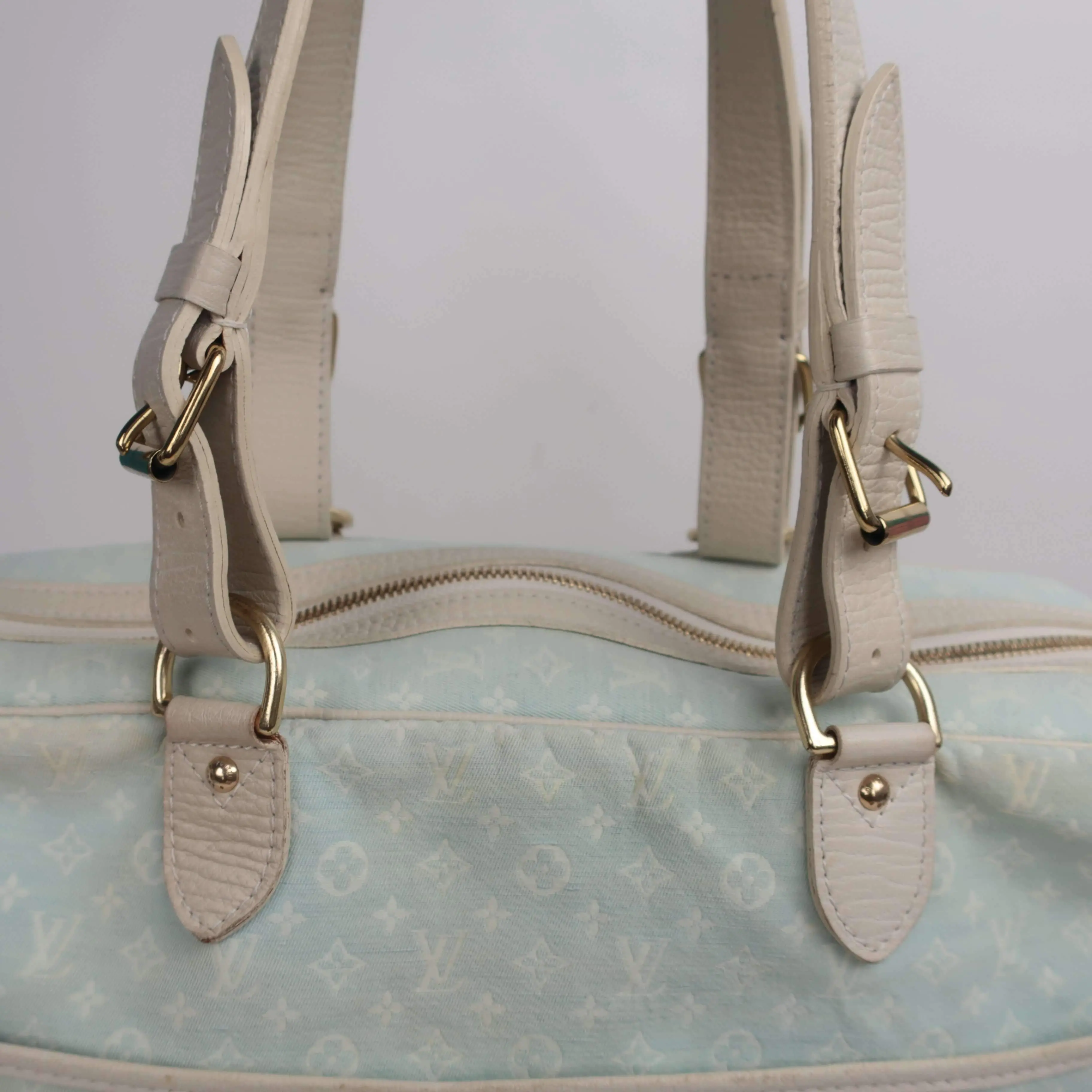 Louis Vuitton Blue Monogram Mini Lin Diaper Bag with diaper board - Image 17