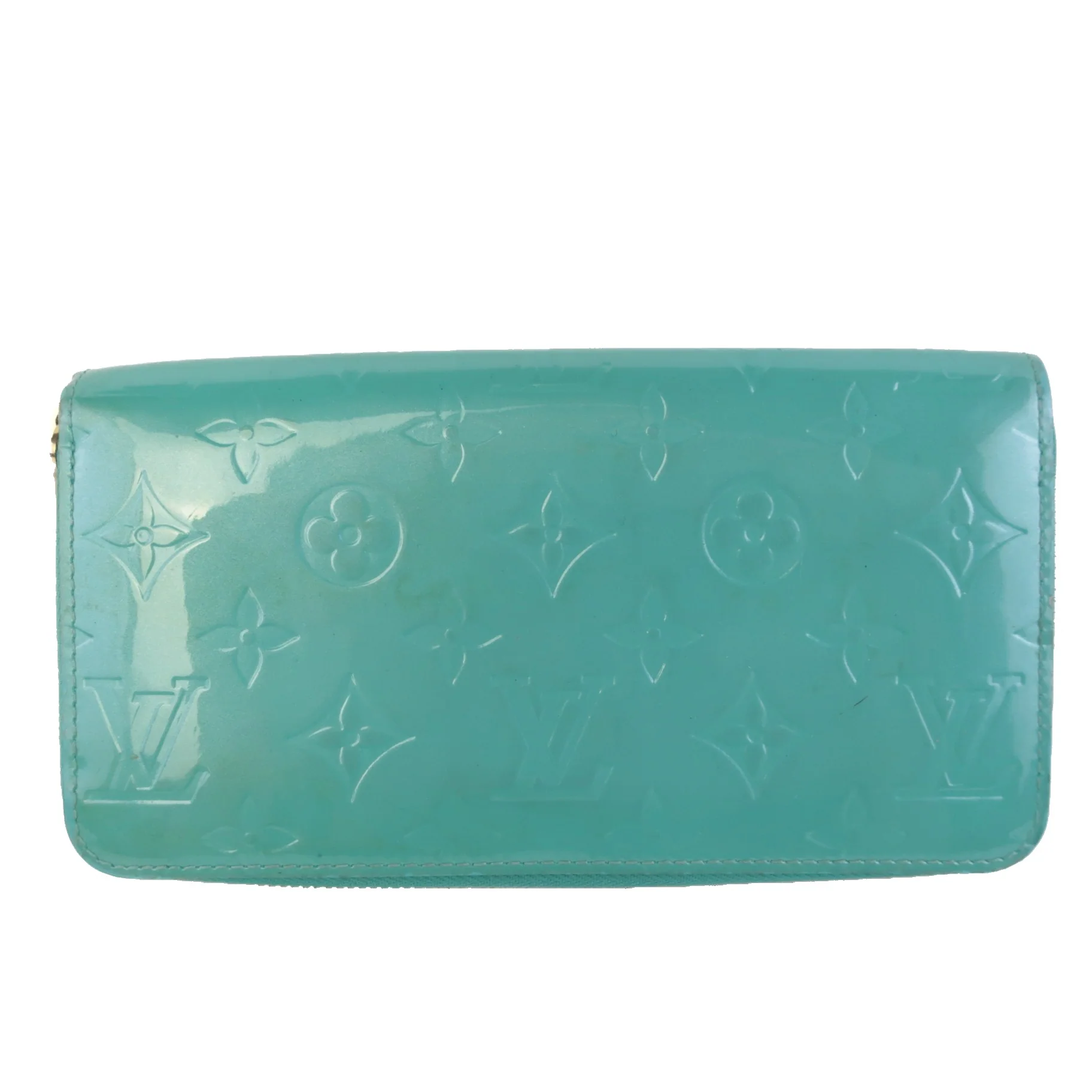 Louis Vuitton Turquoise Blue Monogram Vernis Zippy Wallet