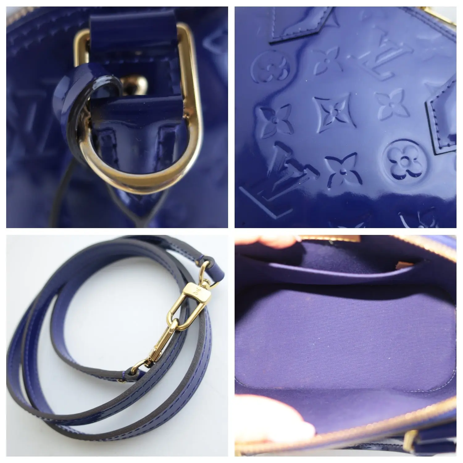 Louis Vuitton Blueberry Monogram Vernis Leather Alma BB Crossbody Bag - Image 10