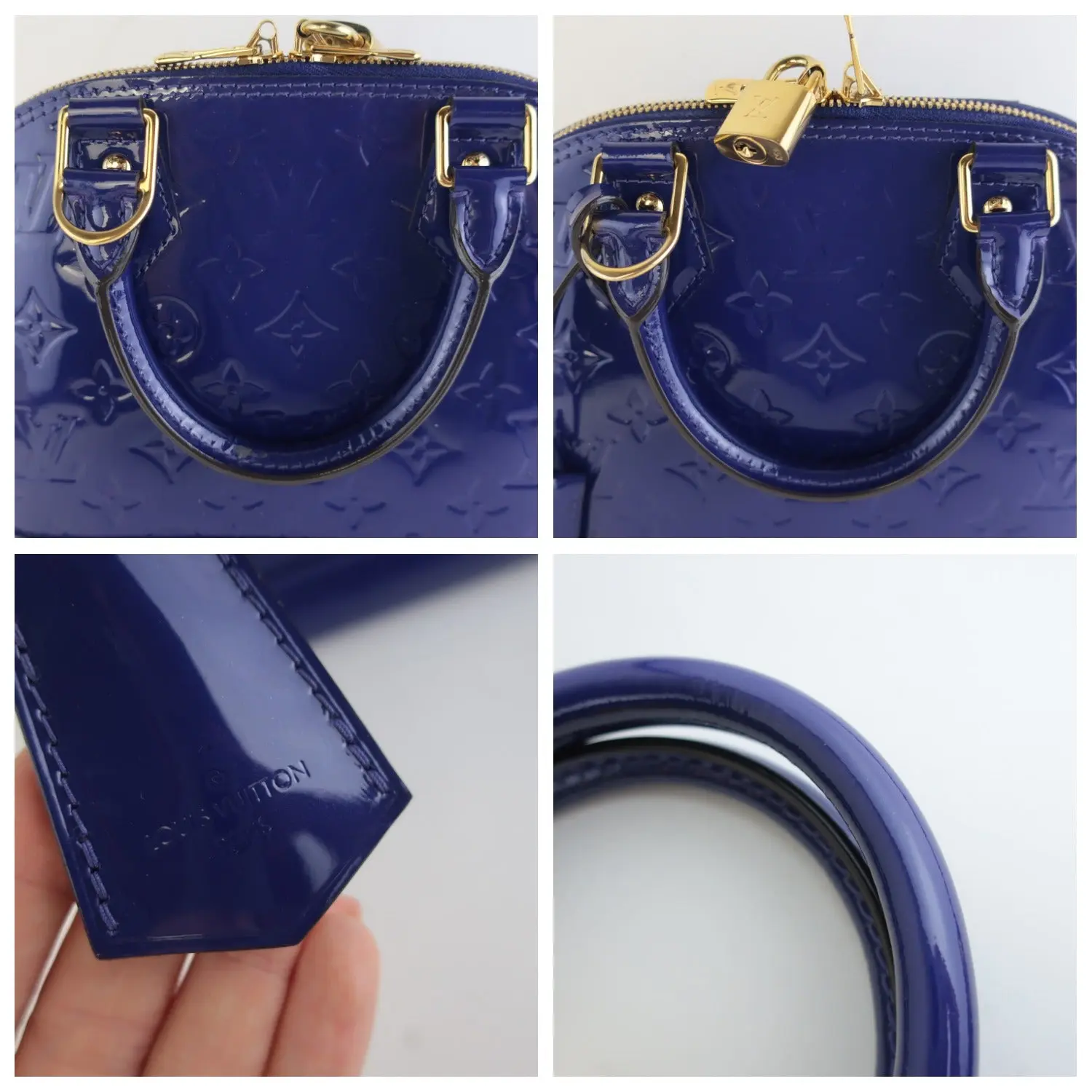 Louis Vuitton Blueberry Monogram Vernis Leather Alma BB Crossbody Bag - Image 8