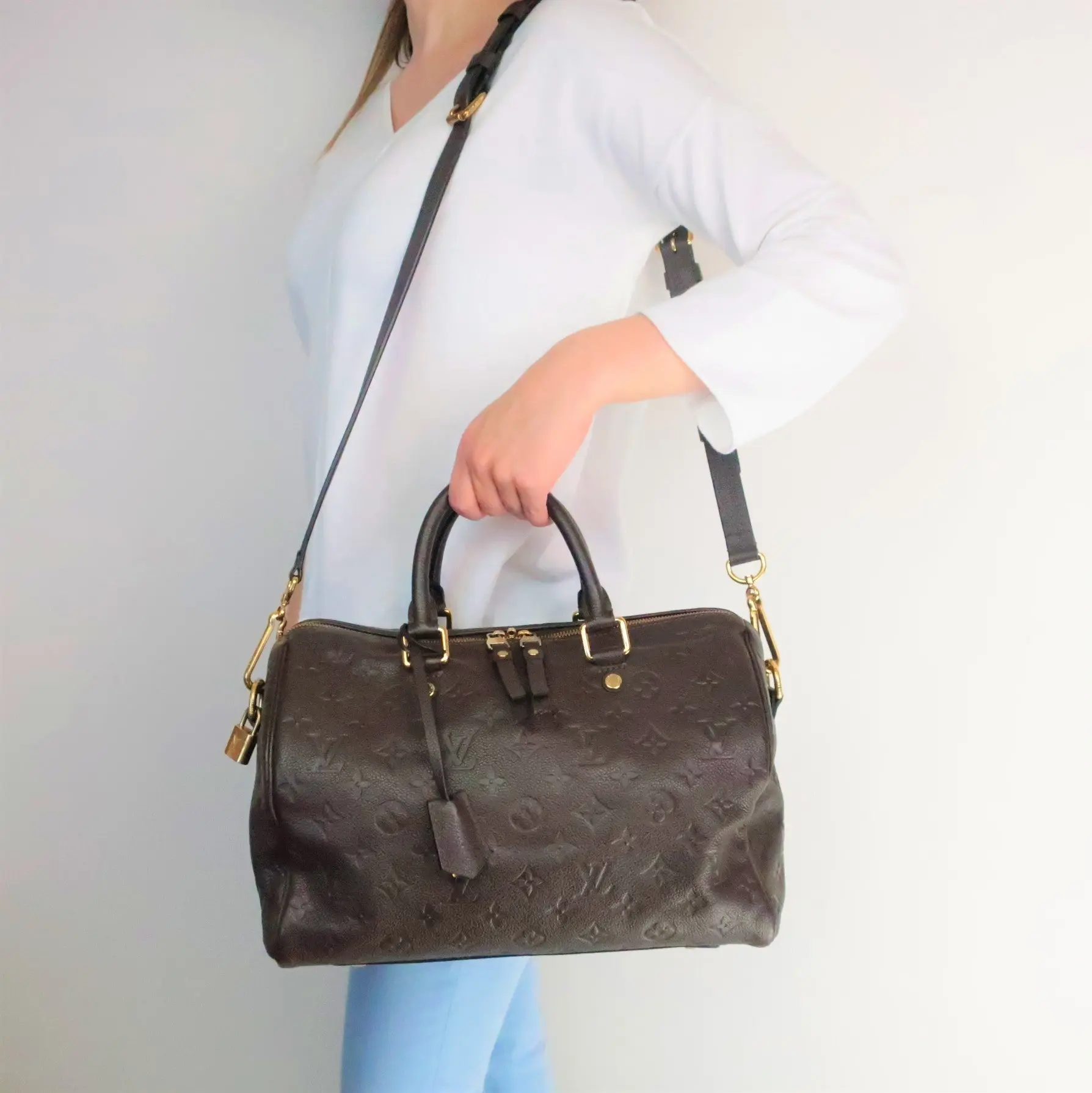 Louis Vuitton Brown Speedy Bandouliere 30 Crossbody Bag