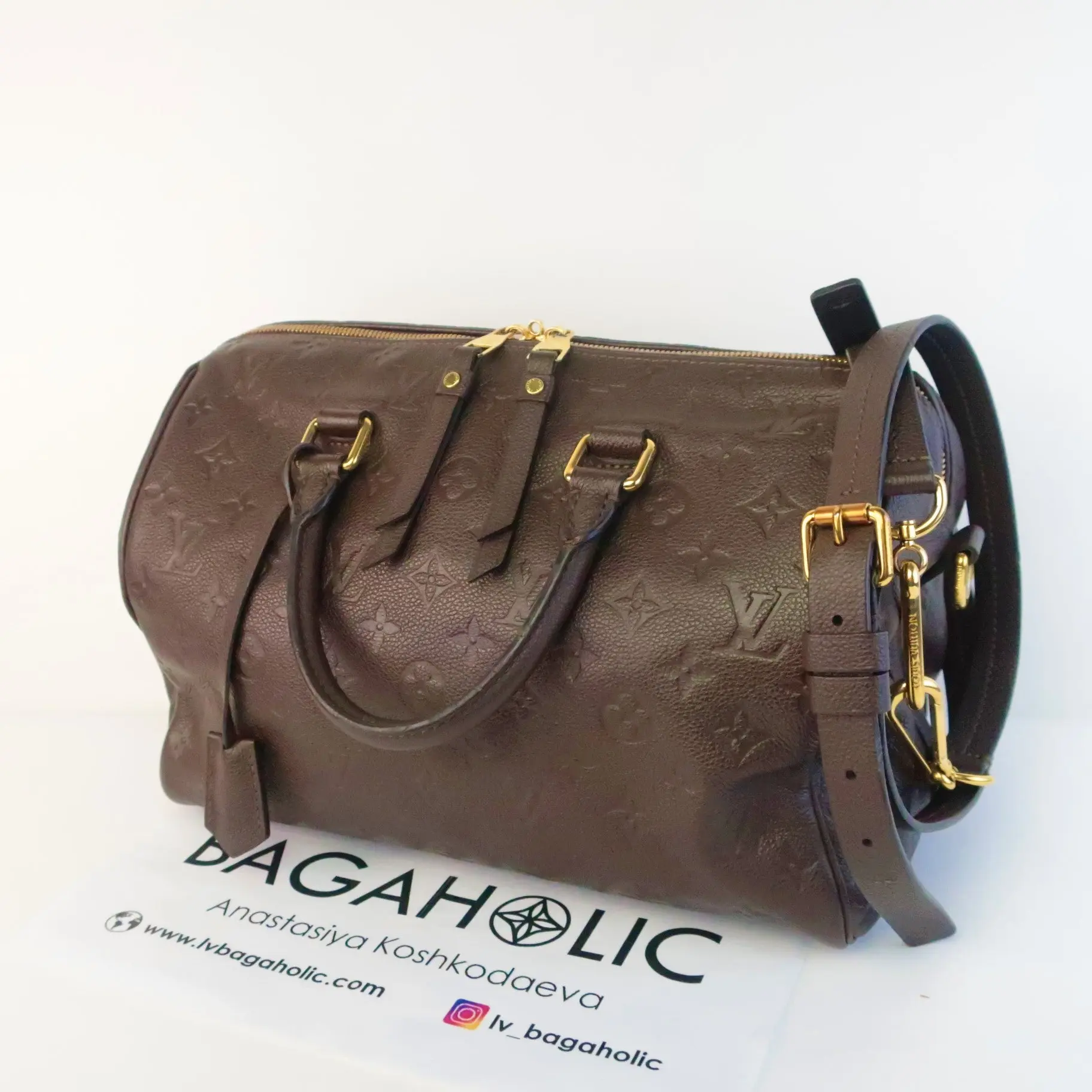 Louis Vuitton Brown Speedy Bandouliere 30 Crossbody Bag - Image 3