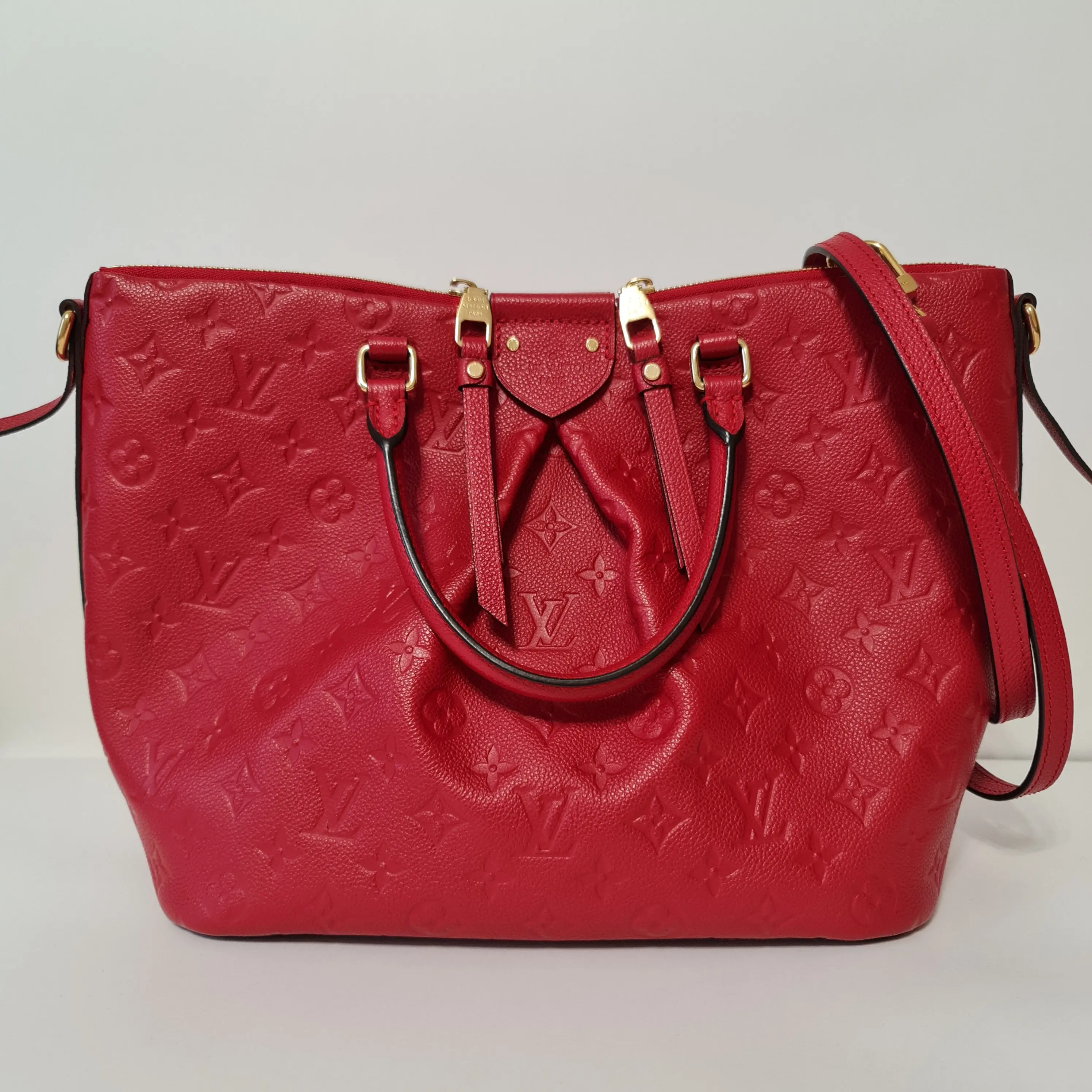 Louis Vuitton Red Monogram Empreinte Mazarine MM Bag - Image 3