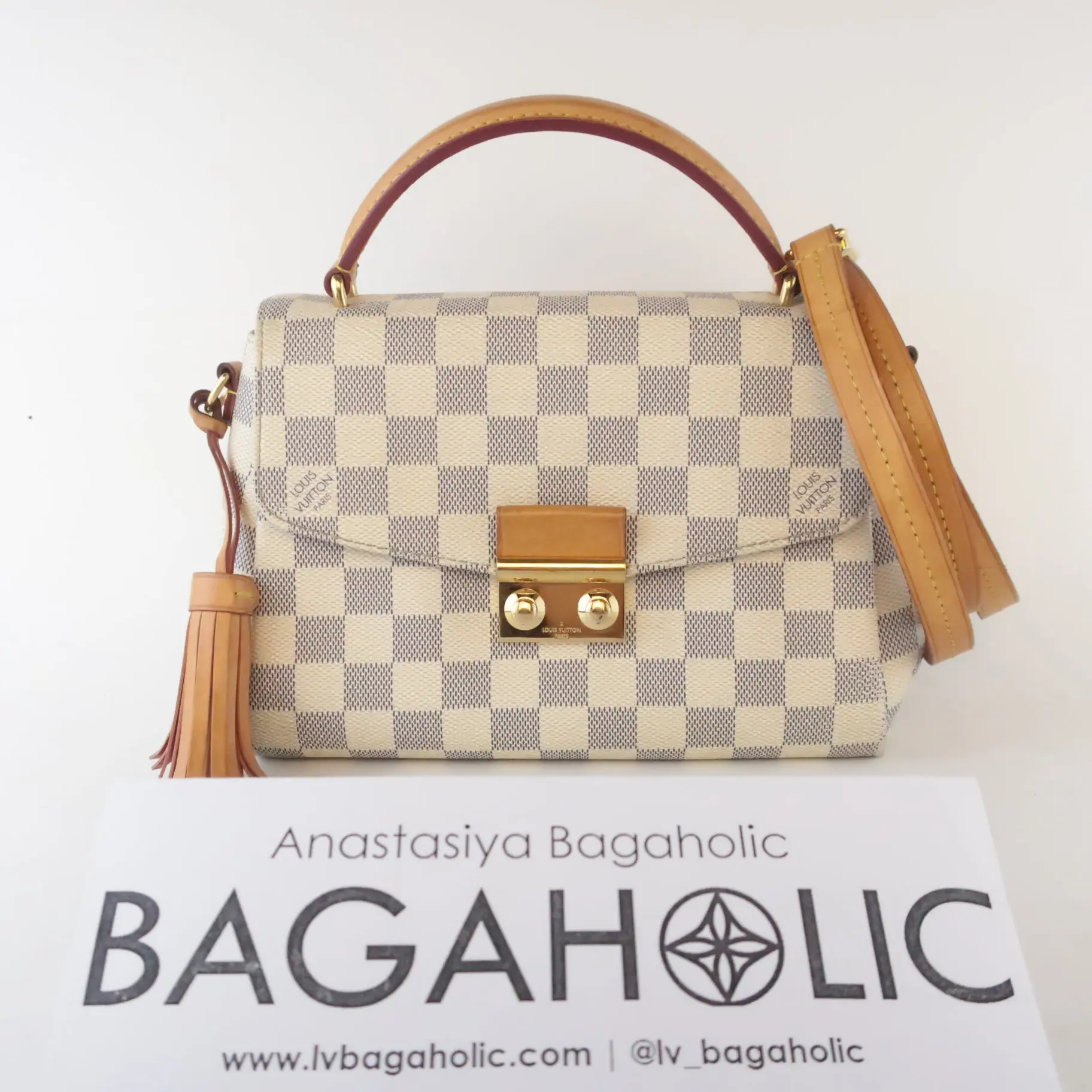 Louis Vuitton Damier Azur Canvas Croisette Crossbody Bag - Image 3