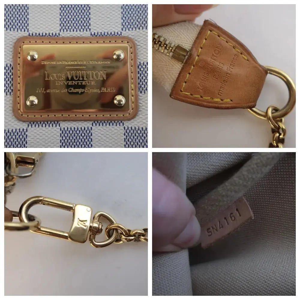 Louis Vuitton Damier Azur Canvas Eva Crossbody Bag - Image 7