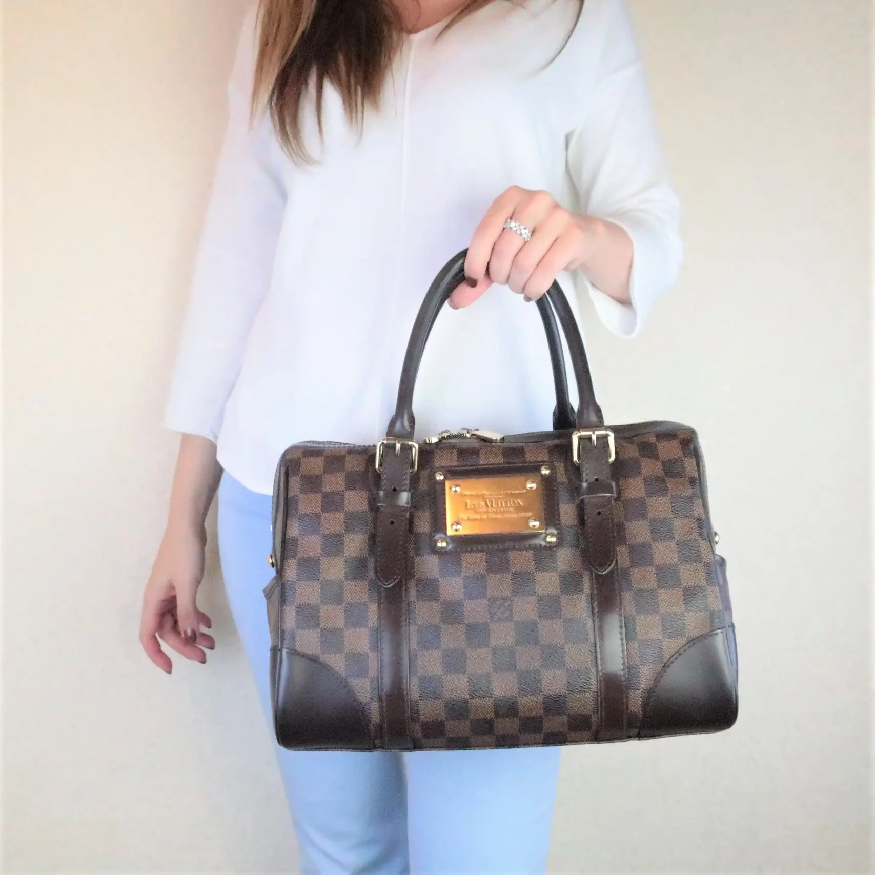 Louis Vuitton Damier Ebene Canvas Berkeley Handbag