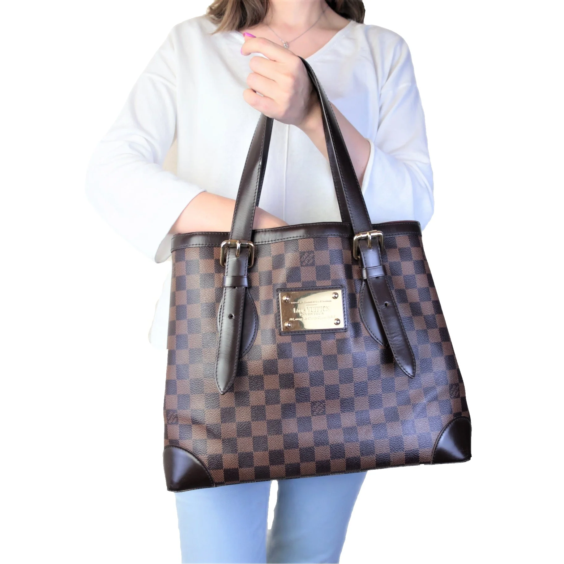 Louis Vuitton Damier Ebene Hampstead MM Shoulder bag (758)