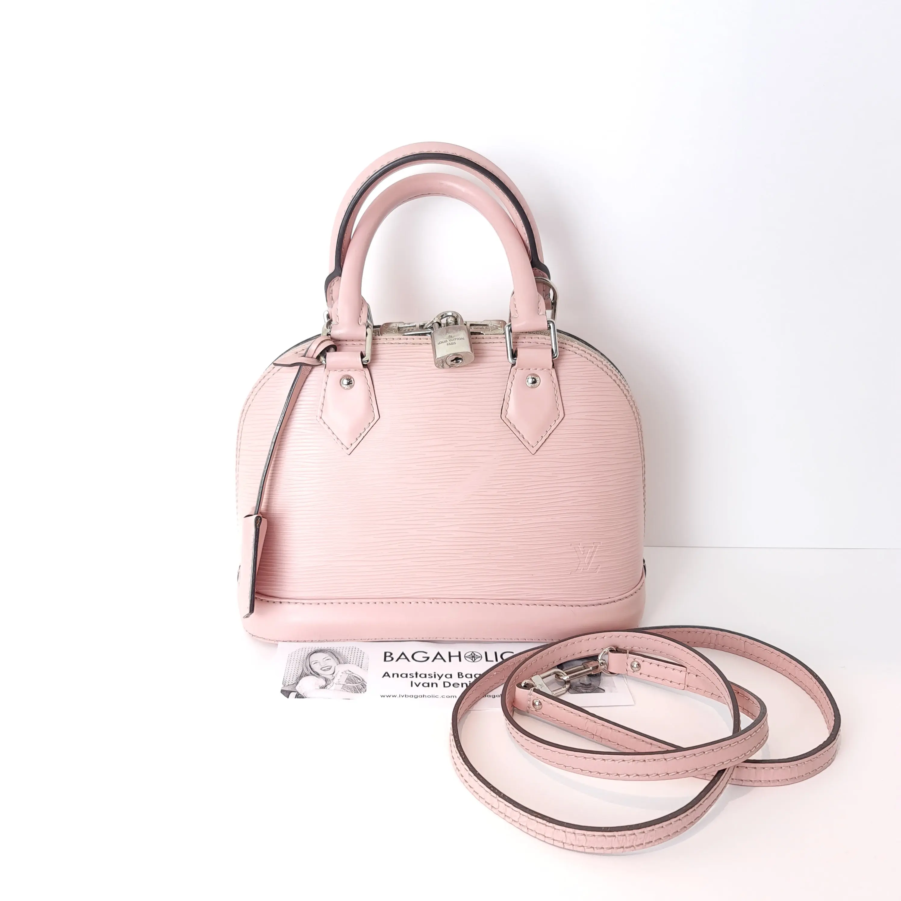 Louis Vuitton Epi Alma BB Rose Ballerine Crossbody Bag - Image 3