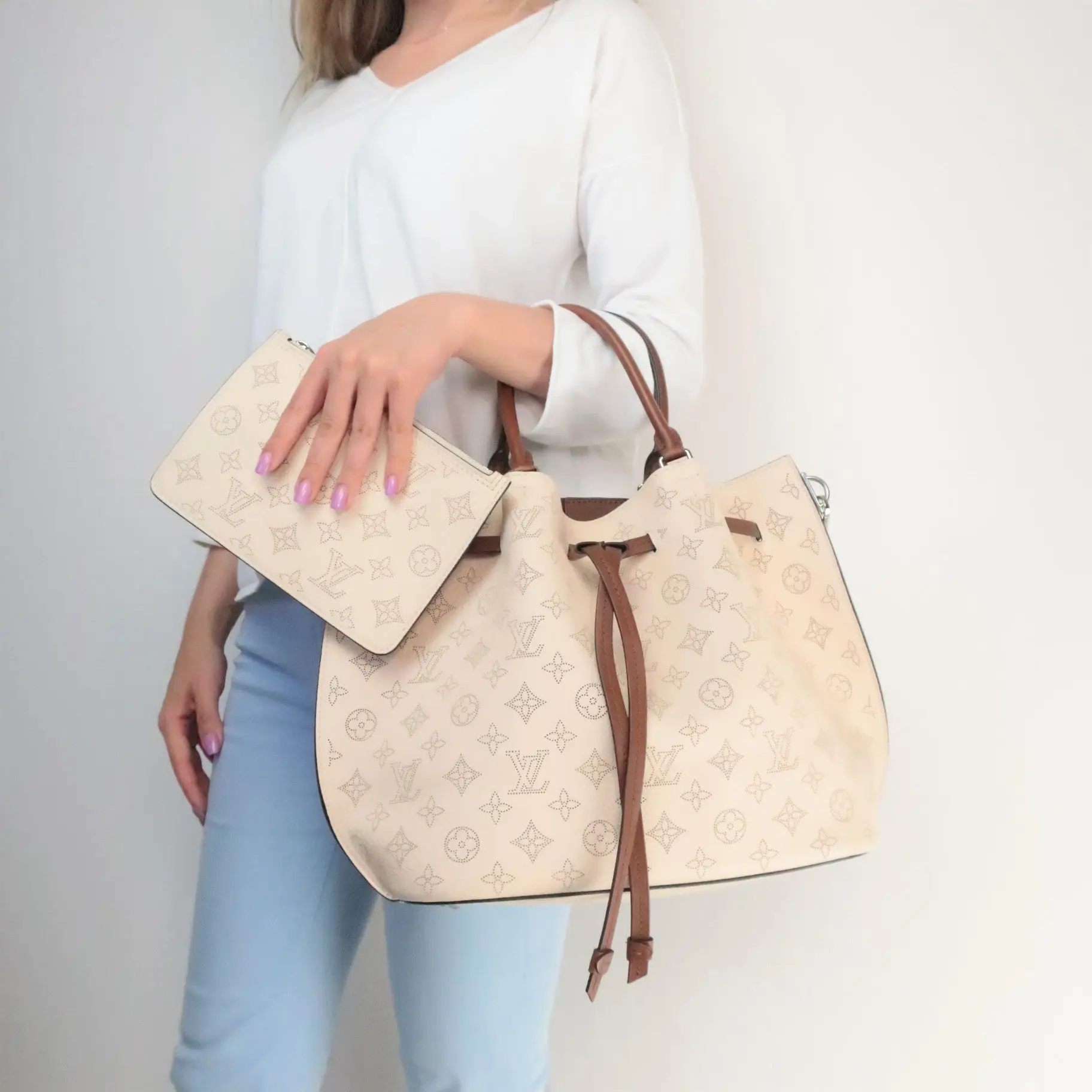 Louis Vuitton Galet Mahina Monogram Girolata Bag