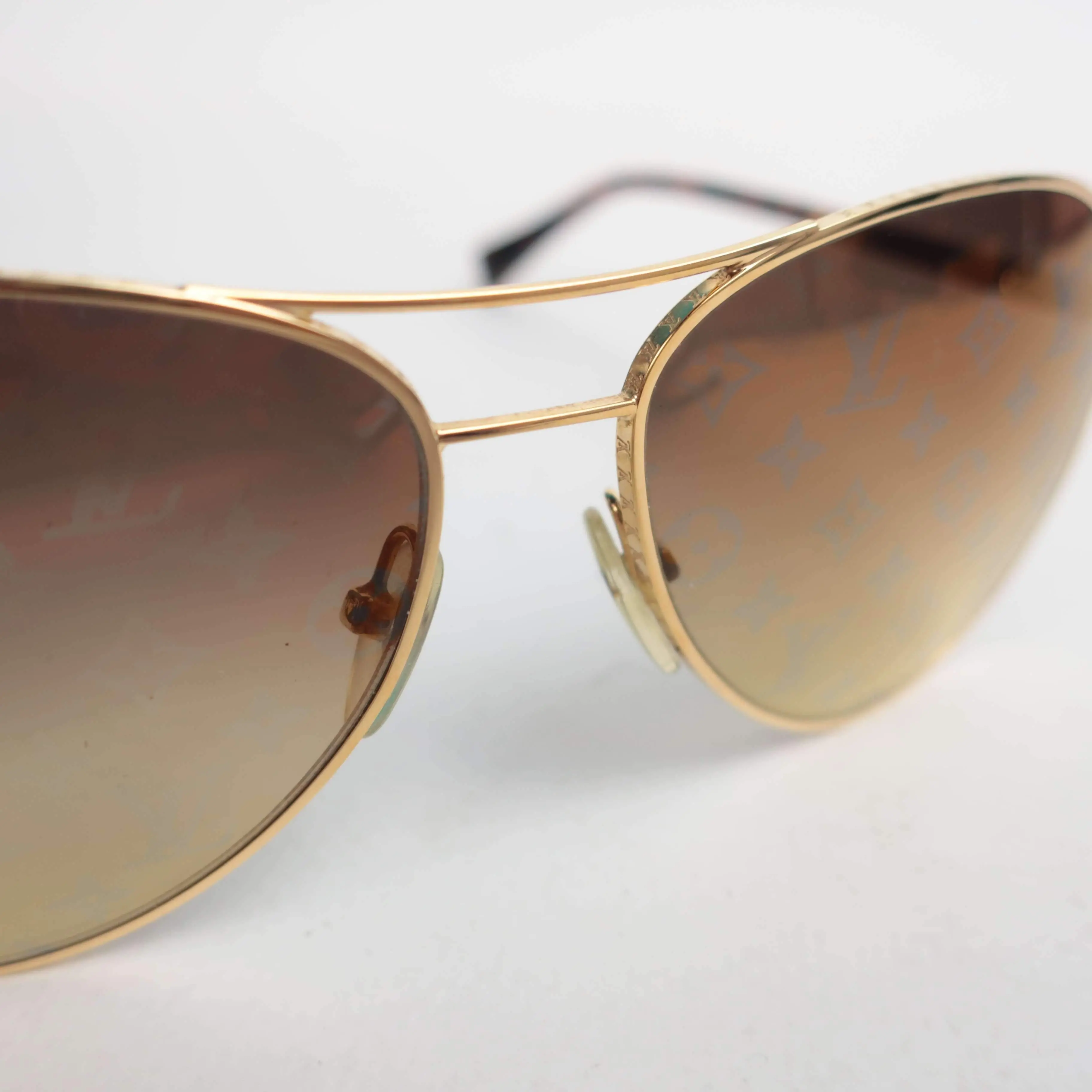 Louis Vuitton Goldtone Metal Frame Monogram Conspiration Pilote Sunglasses-Z0164U - Image 20