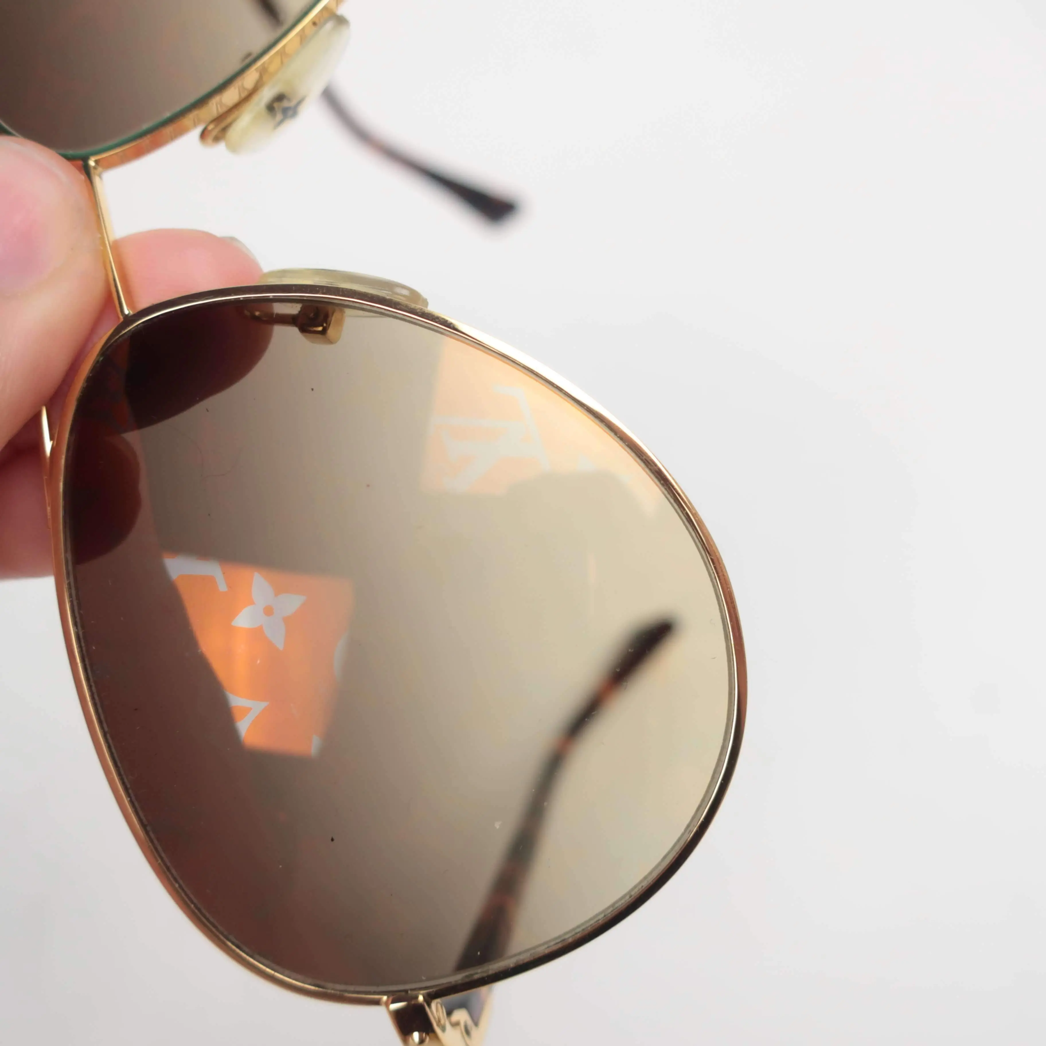 Louis Vuitton Goldtone Metal Frame Monogram Conspiration Pilote Sunglasses-Z0164U - Image 22