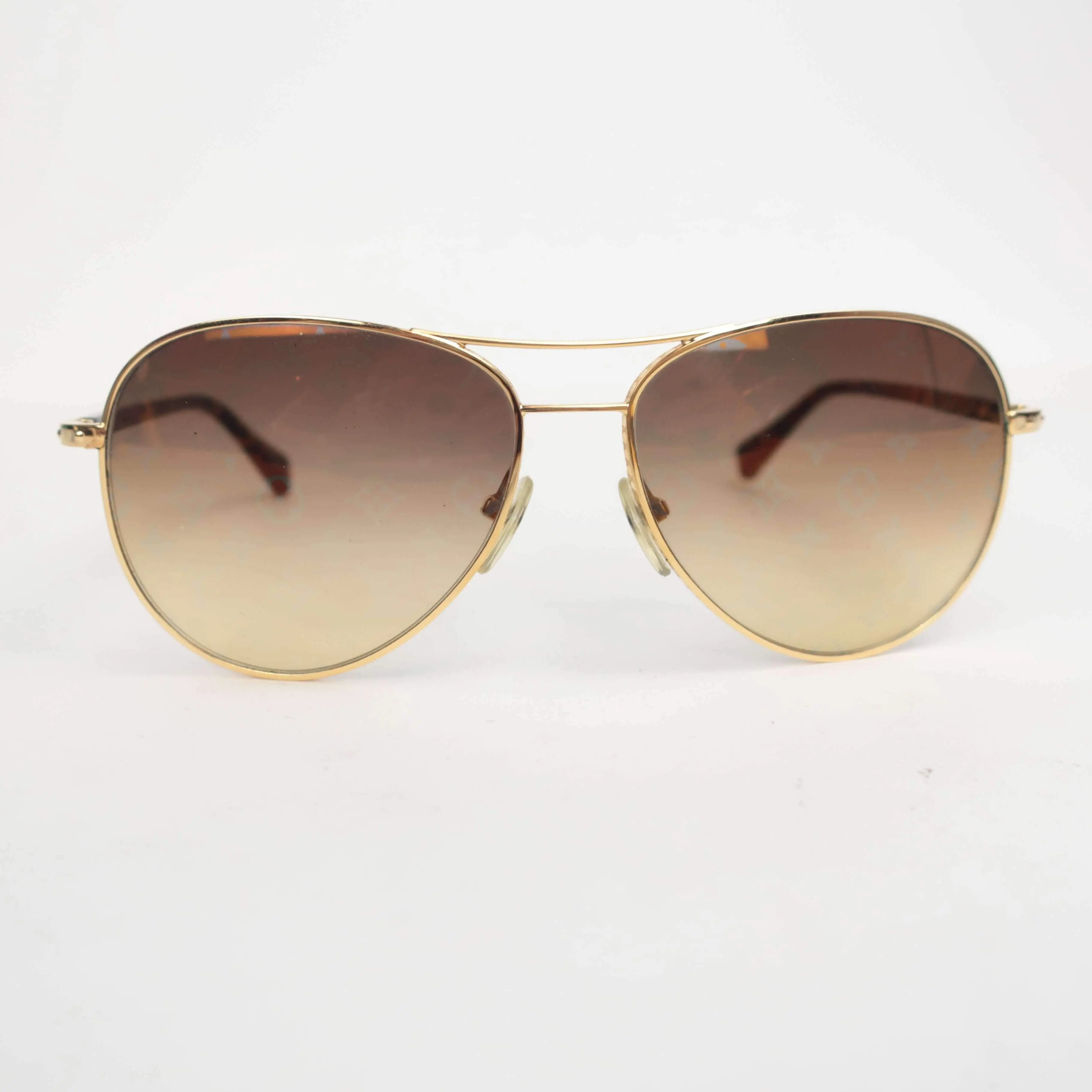 Louis Vuitton Goldtone Metal Frame Monogram Conspiration Pilote Sunglasses-Z0164U - Image 3