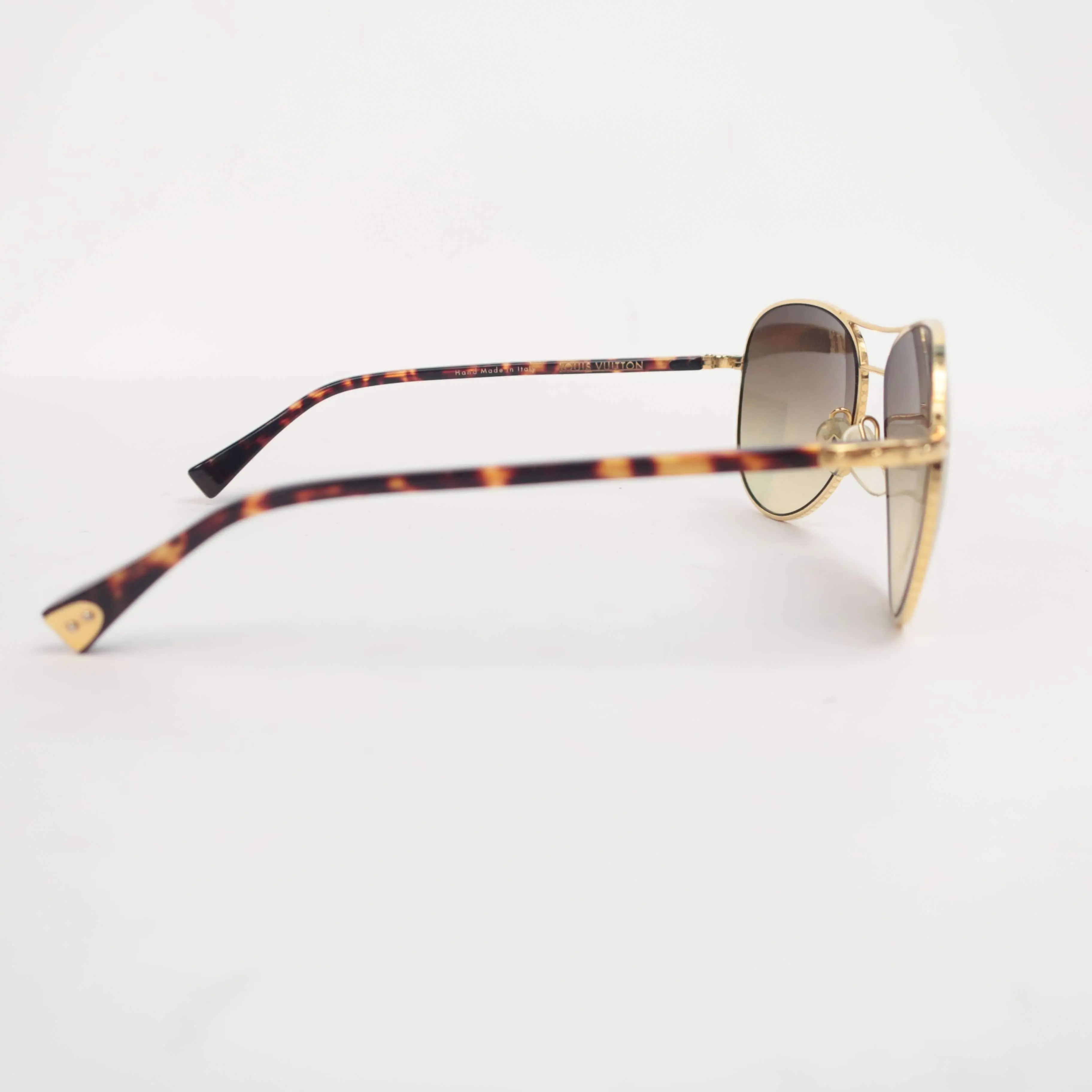 Louis Vuitton Goldtone Metal Frame Monogram Conspiration Pilote Sunglasses-Z0164U - Image 5