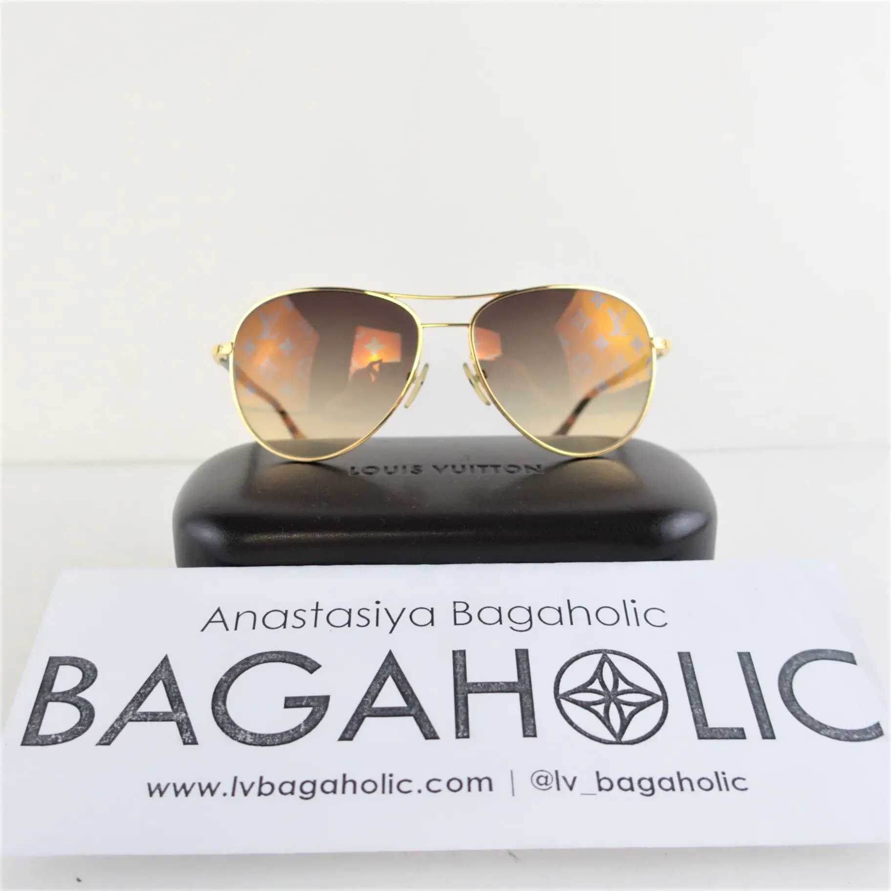 Louis Vuitton Goldtone Monogram Conspiration Pilote Sunglasses - Image 2