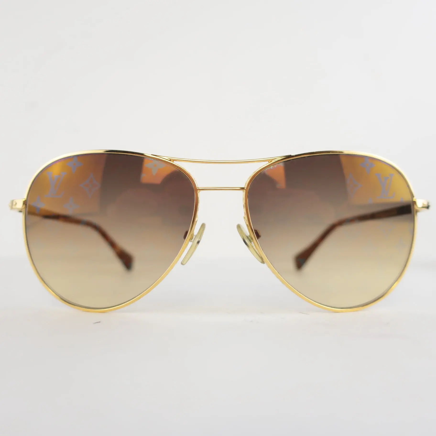 Louis Vuitton Goldtone Monogram Conspiration Pilote Sunglasses - Image 3
