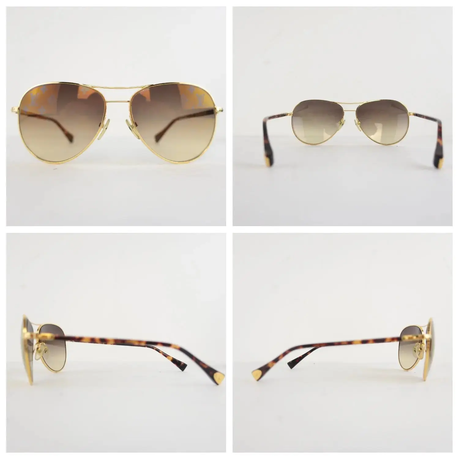 Louis Vuitton Goldtone Monogram Conspiration Pilote Sunglasses - Image 4