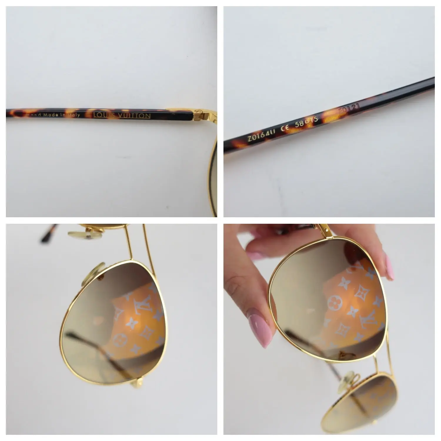 Louis Vuitton Goldtone Monogram Conspiration Pilote Sunglasses - Image 5