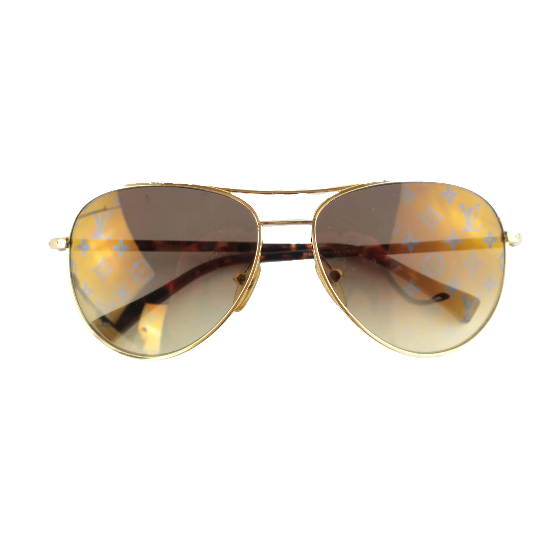 Louis Vuitton Goldtone Monogram Conspiration Pilote Sunglasses (648)