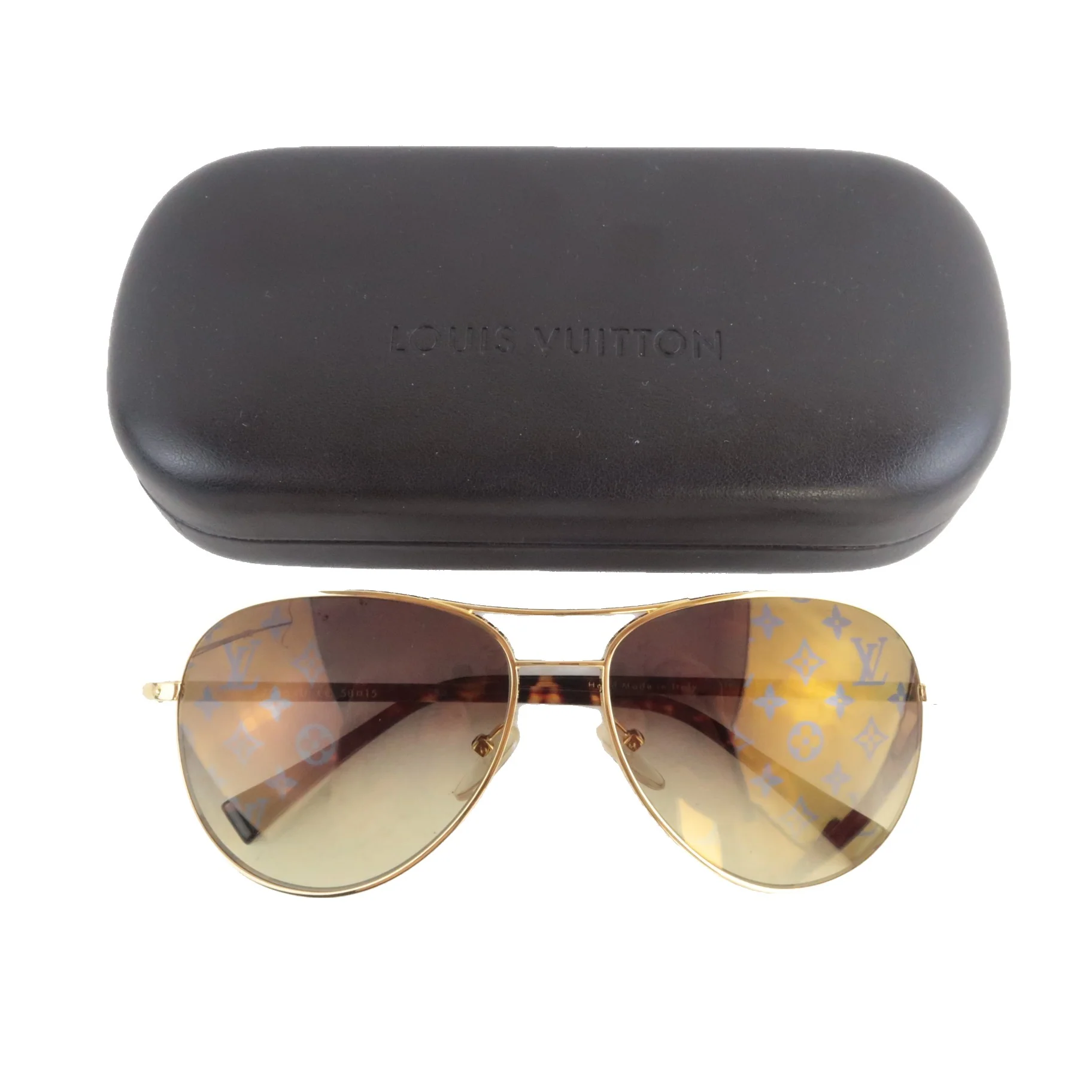 Louis Vuitton Goldtone Monogram Conspiration Pilote Sunglasses (682)