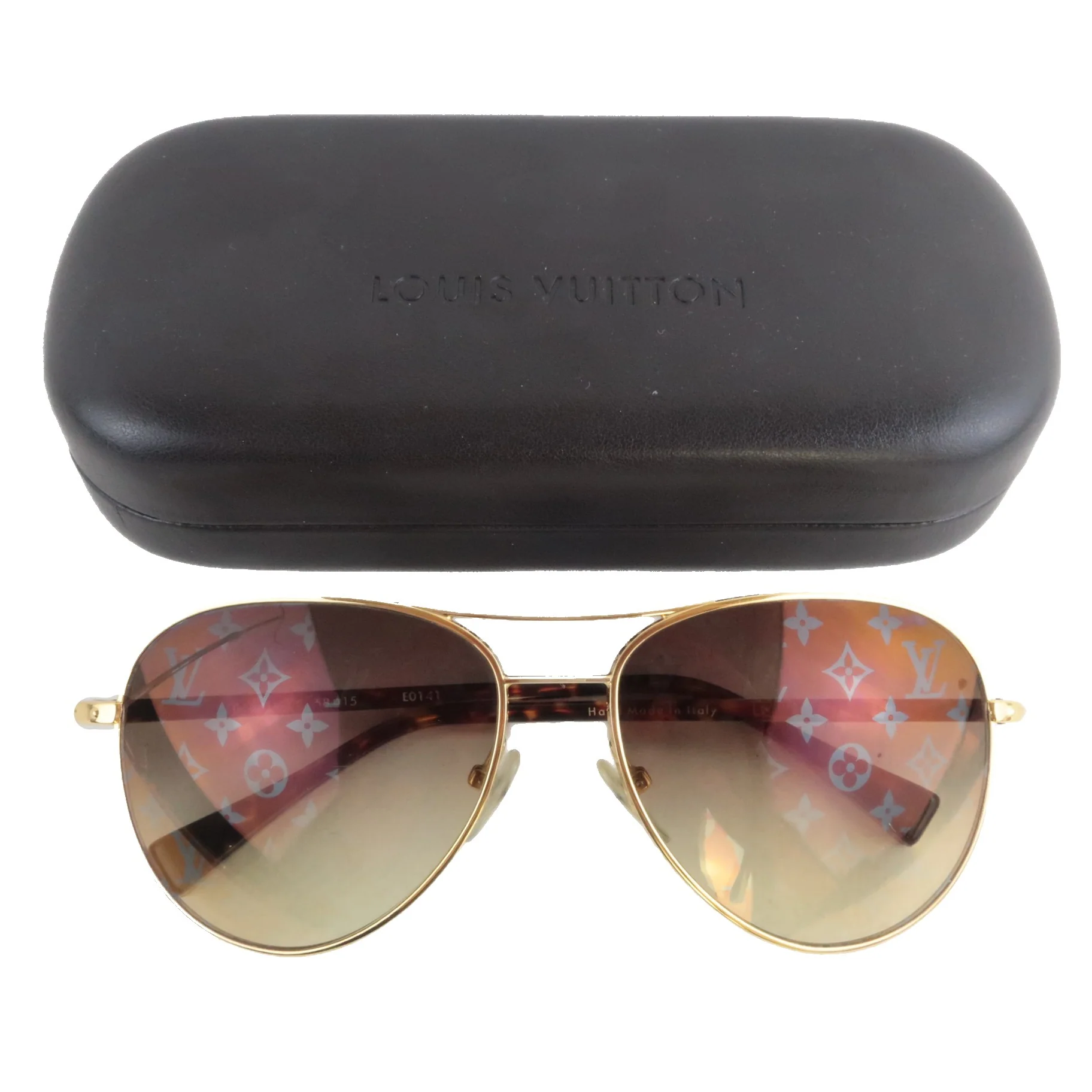 Louis Vuitton Goldtone Monogram Conspiration Pilote Sunglasses (684)