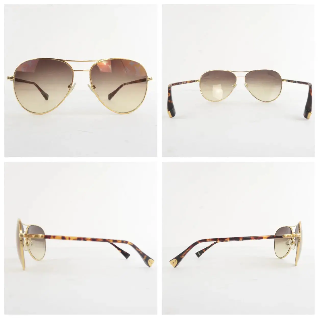 Louis Vuitton Goldtone Monogram Conspiration Pilote Sunglasses (684) - Image 4