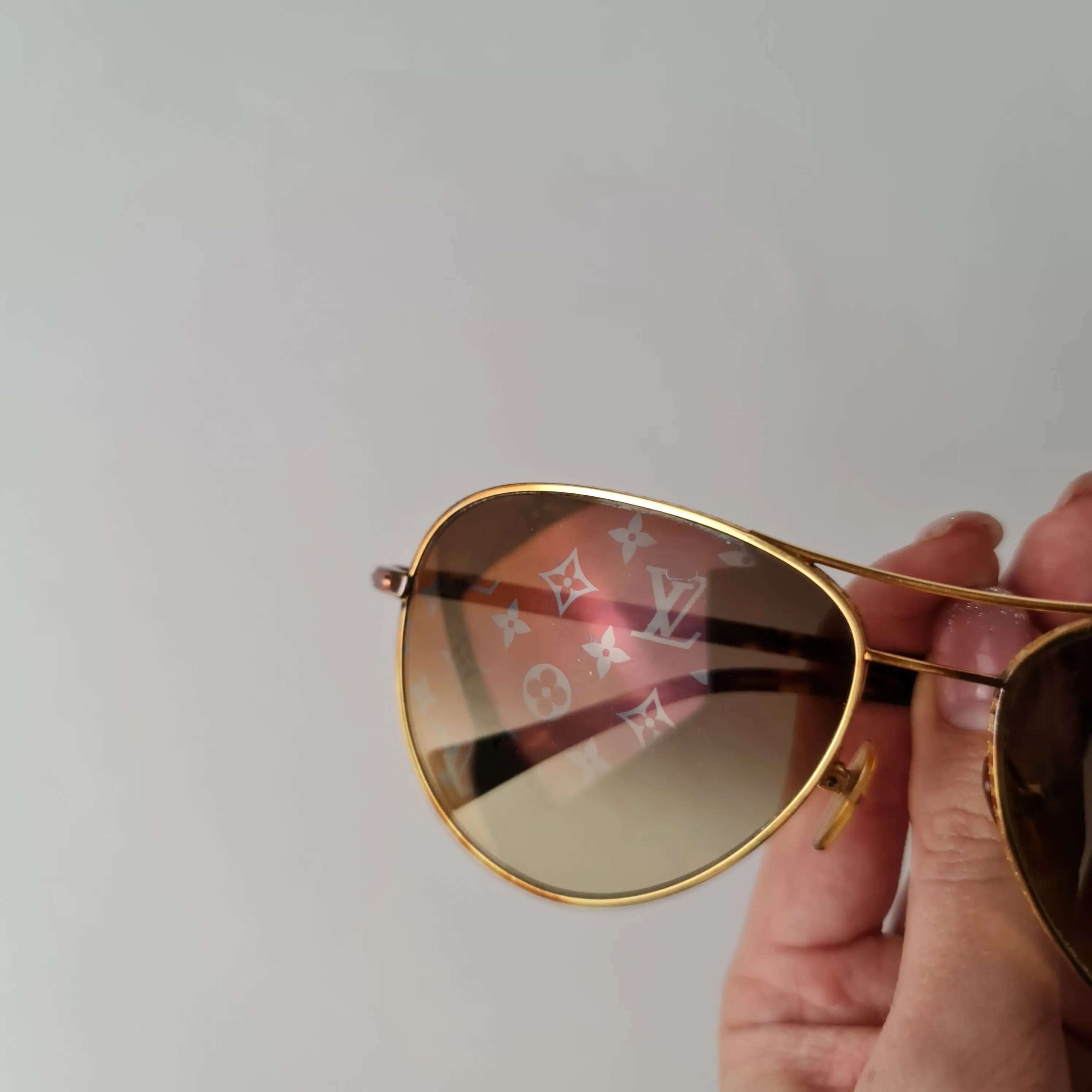 Louis Vuitton Goldtone Monogram Pilote Sunglasses - Image 4