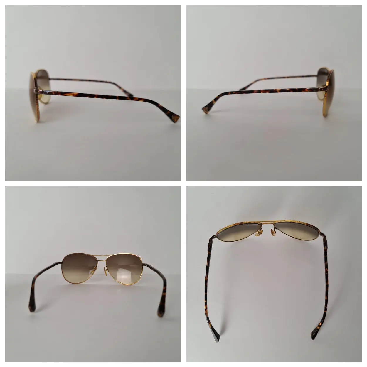 Louis Vuitton Goldtone Monogram Pilote Sunglasses - Image 9