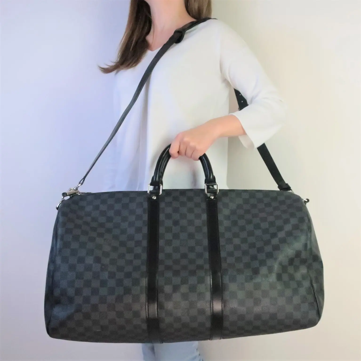 Louis Vuitton Keepall 55 Bandouliere Damier Graphite Bag
