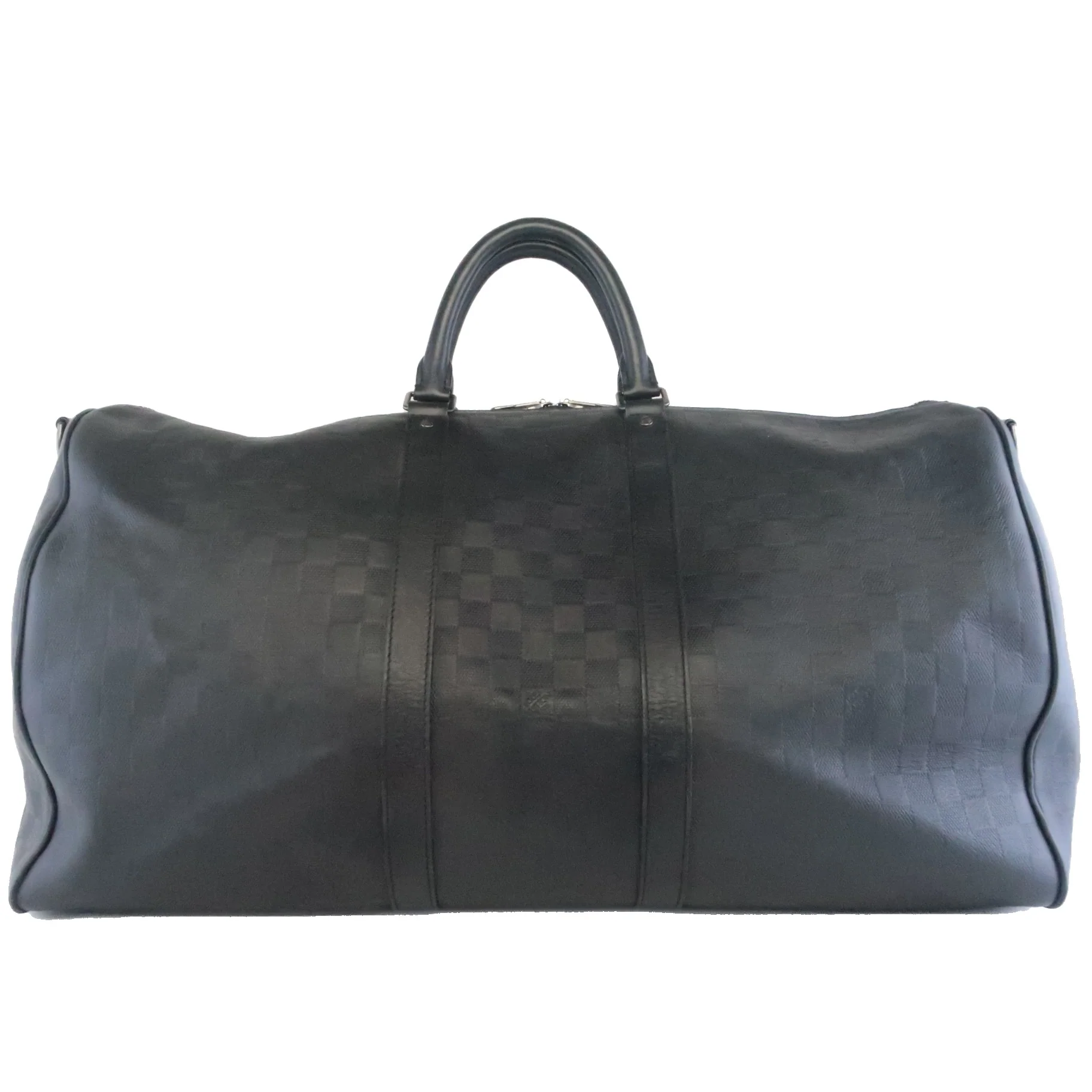 Louis Vuitton Keepall 55 Damier Graphite Black Leather Bag - Image 2