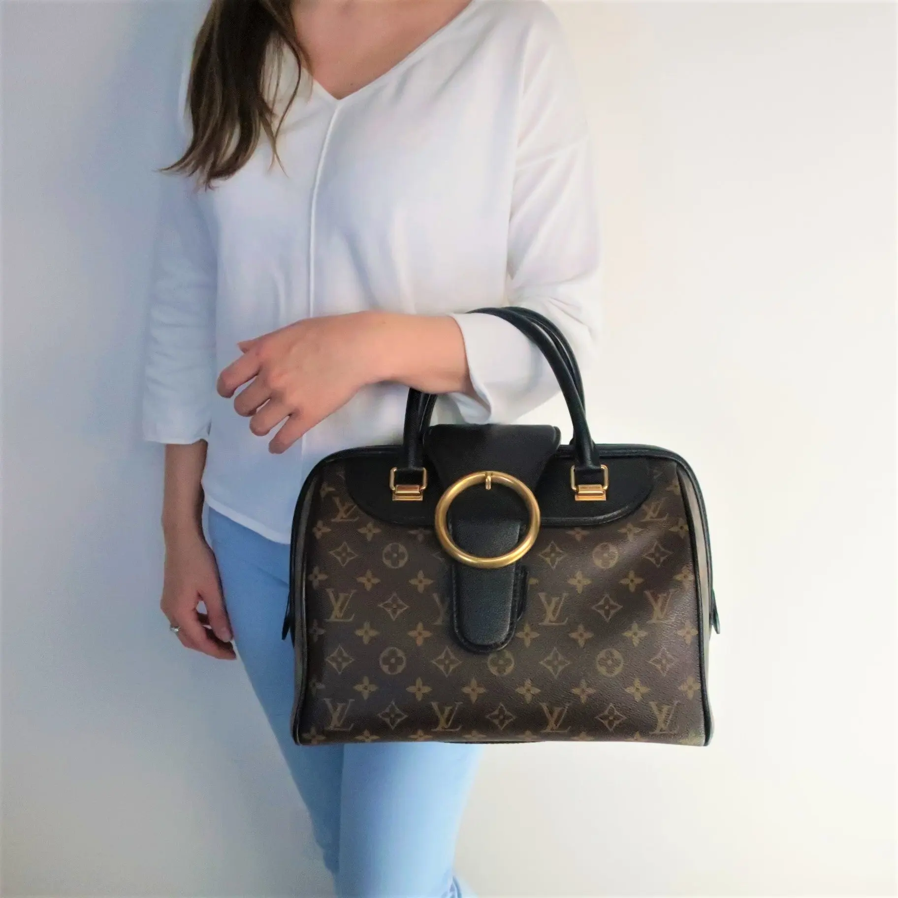 Louis Vuitton Black Monogram Golden Arrow Speedy Bag