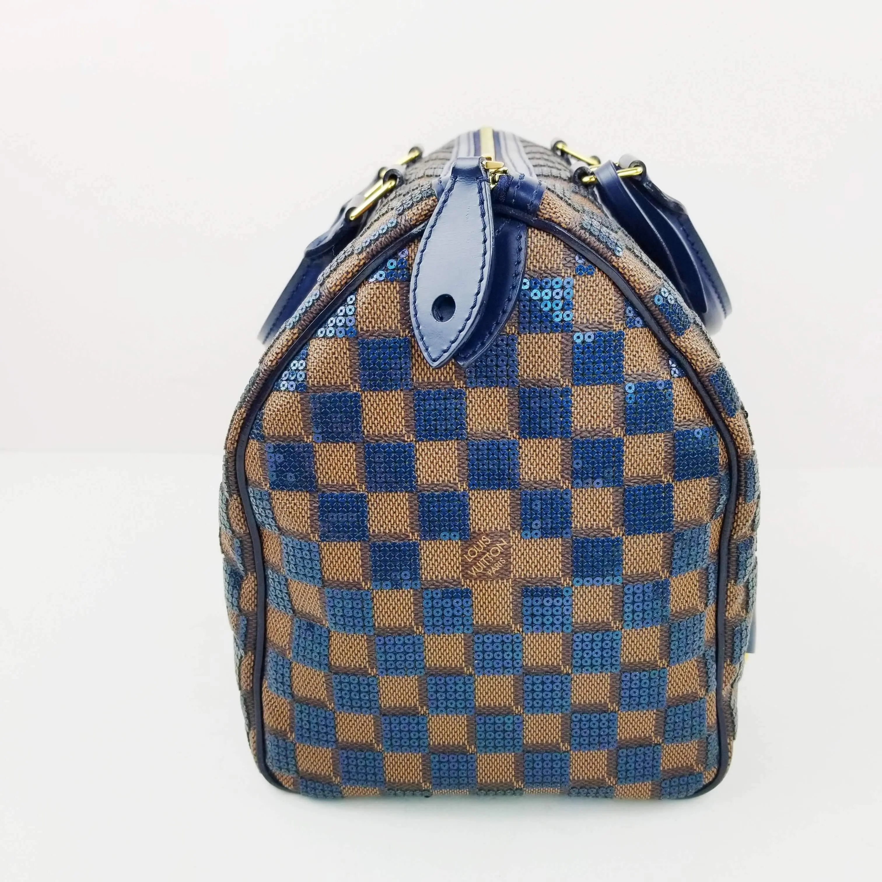 Louis Vuitton Limited Blue Damier Paillettes Speedy 30 - Image 6